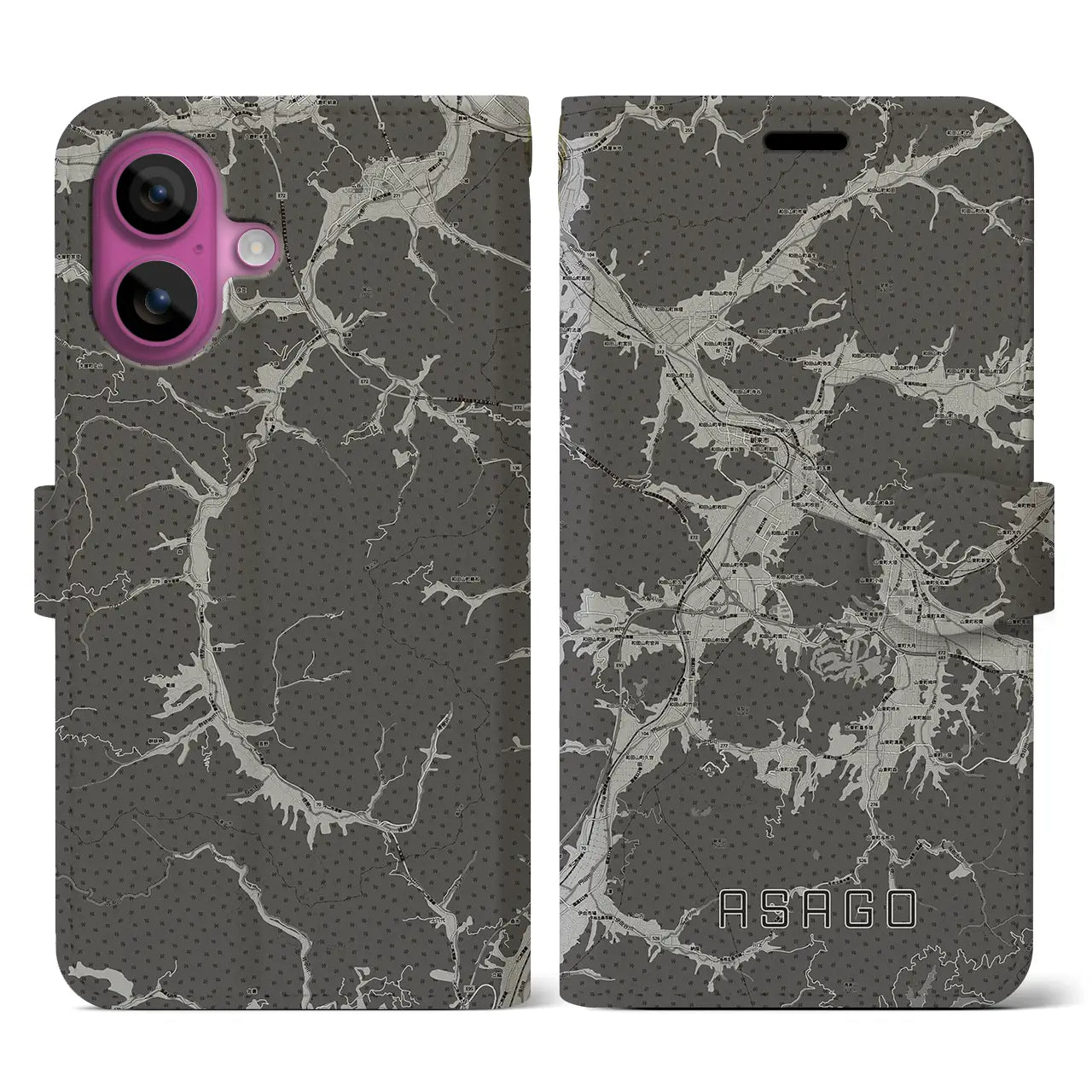 【朝来(兵庫県)】地図柄iPhoneケース(手帳タイプ)