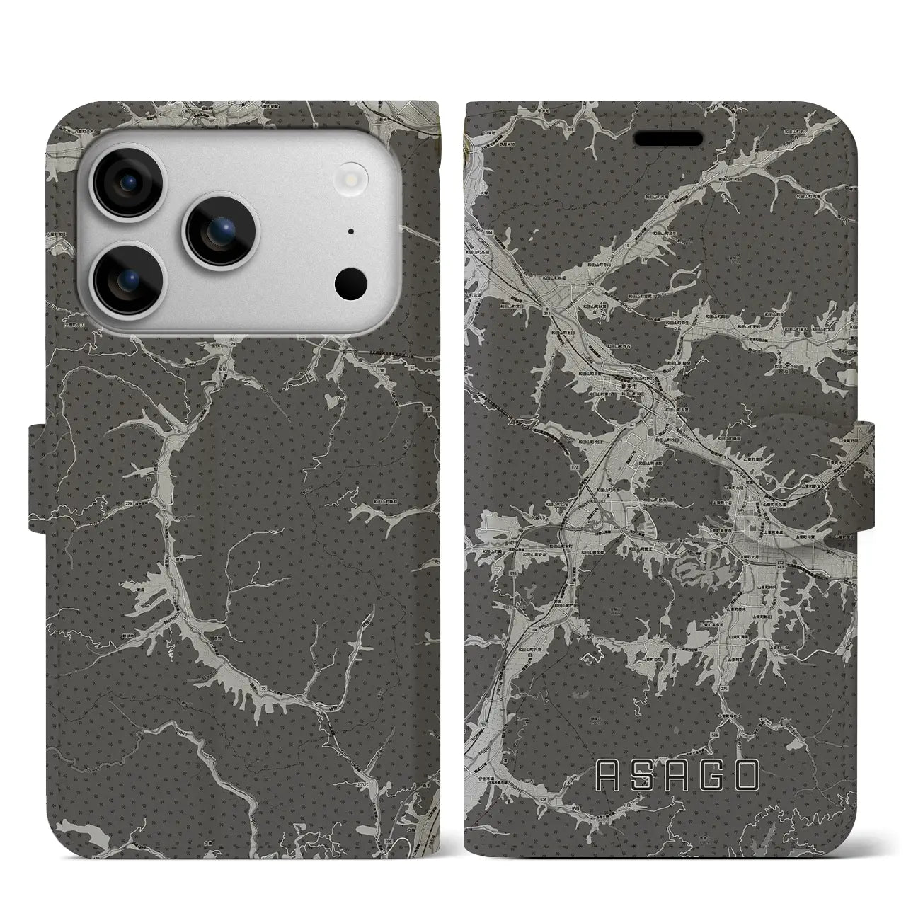 【朝来(兵庫県)】地図柄iPhoneケース(手帳タイプ)