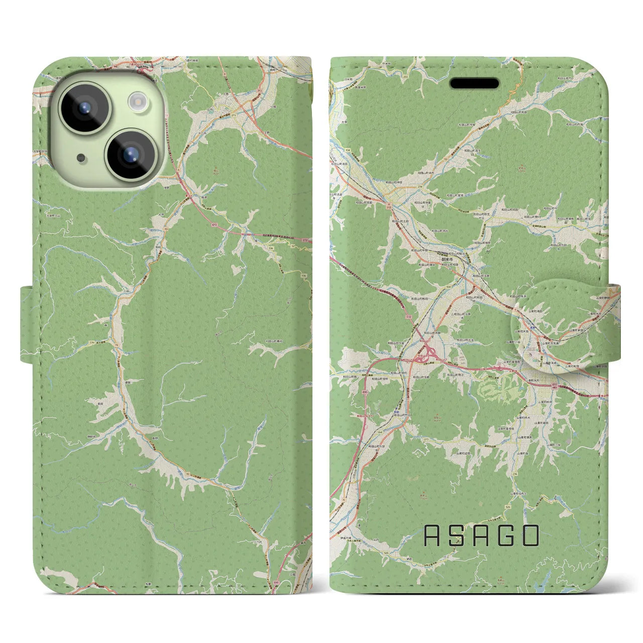 【朝来(兵庫県)】地図柄iPhoneケース(手帳タイプ)