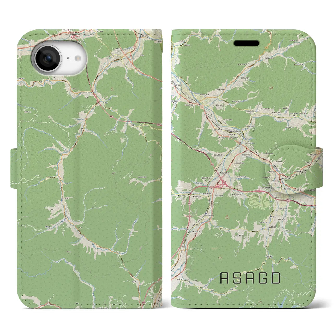 【朝来(兵庫県)】地図柄iPhoneケース(手帳タイプ)