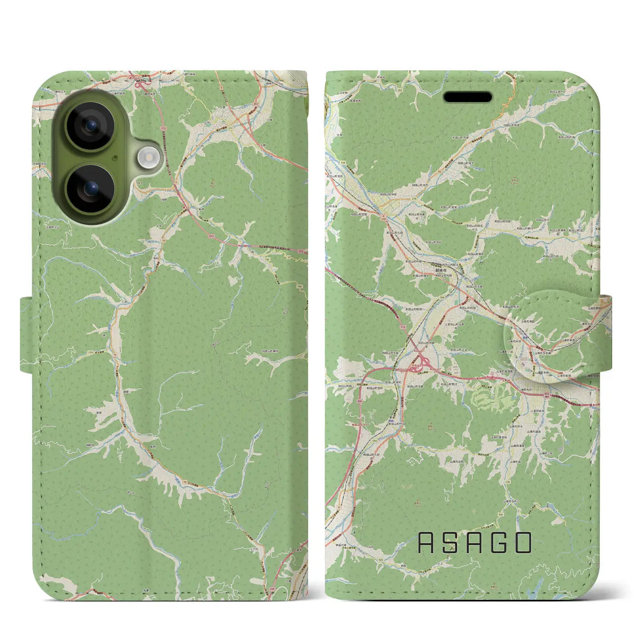 【朝来(兵庫県)】地図柄iPhoneケース(手帳タイプ)