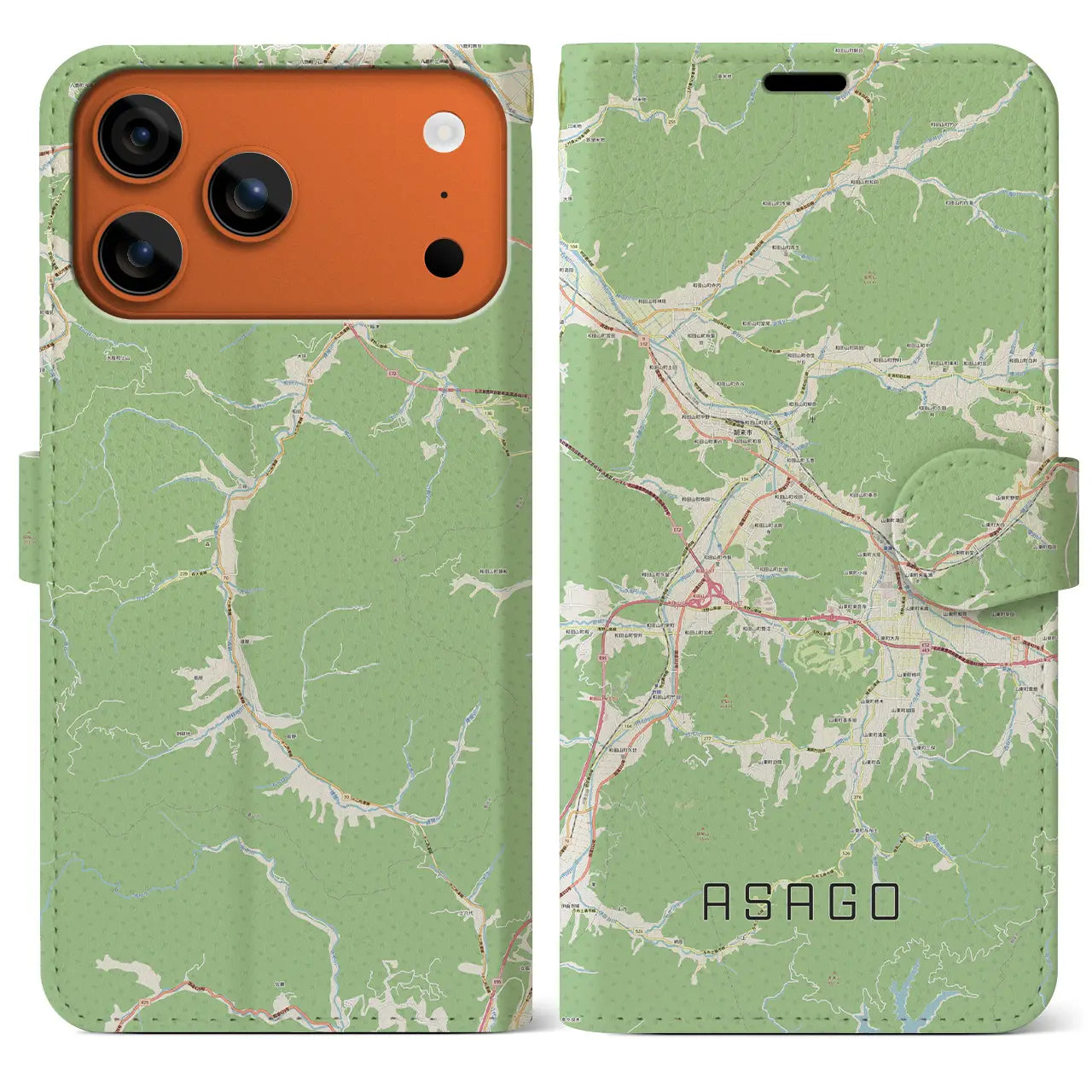 【朝来(兵庫県)】地図柄iPhoneケース(手帳タイプ)