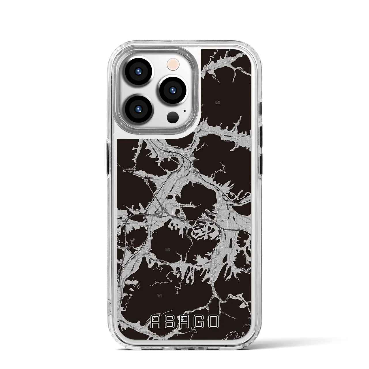 【朝来(兵庫県)】地図柄iPhoneケース(MagSafeタイプ)