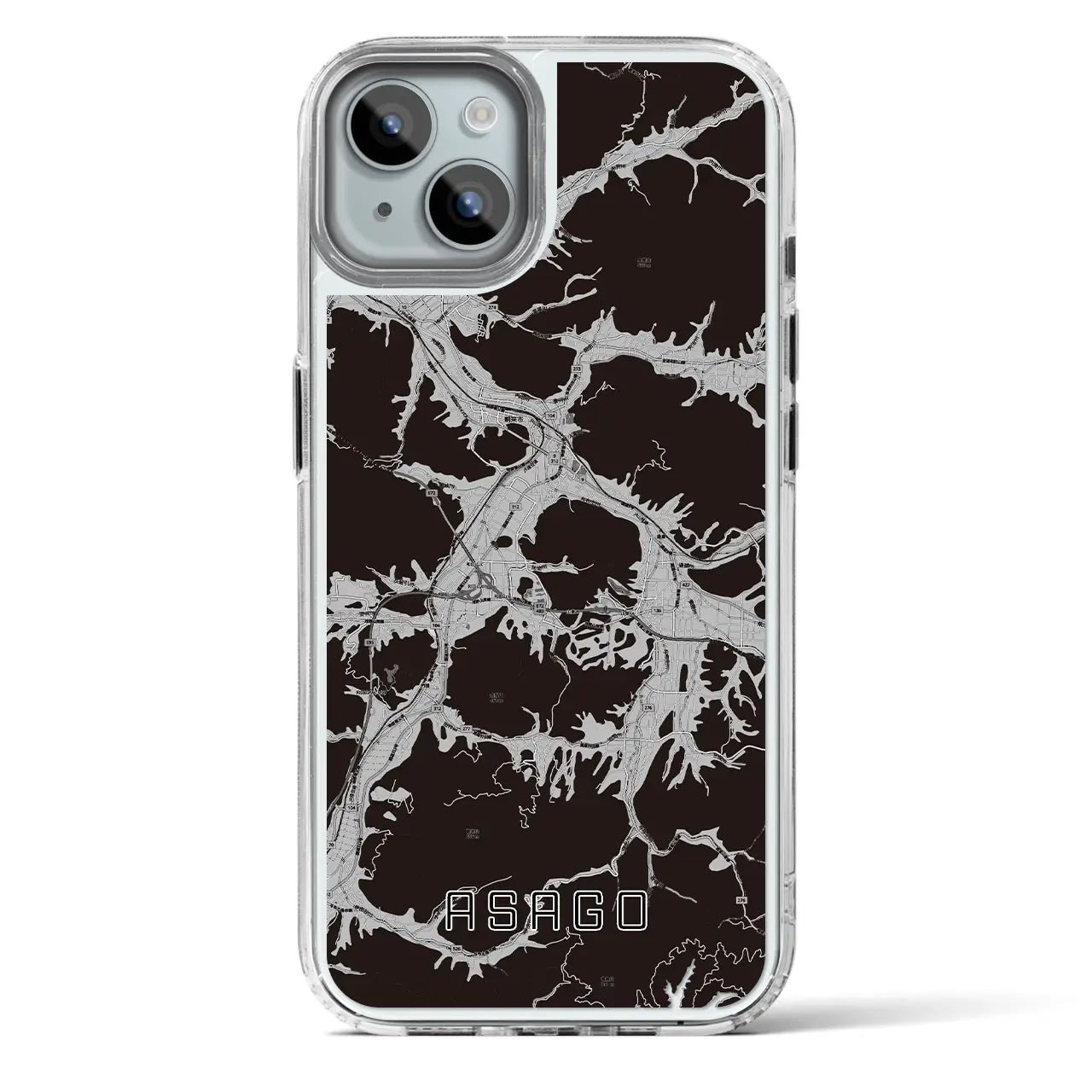 【朝来(兵庫県)】地図柄iPhoneケース(MagSafeタイプ)