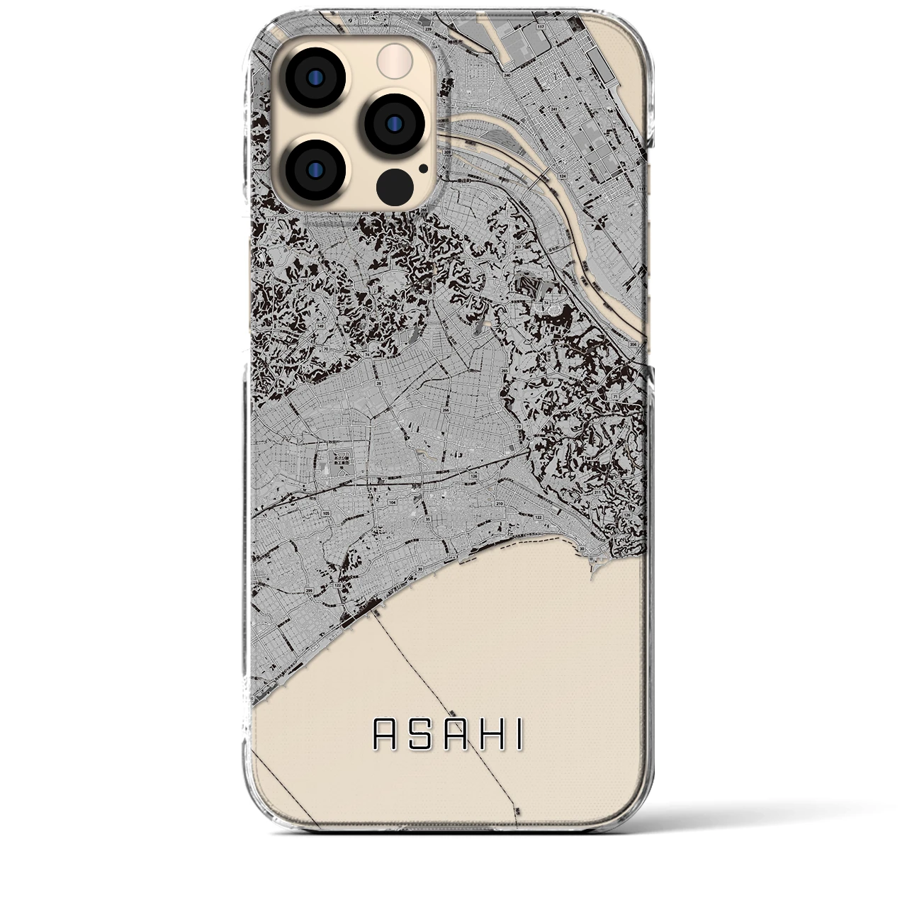 【旭(千葉県)】地図柄iPhoneケース(クリアタイプ)