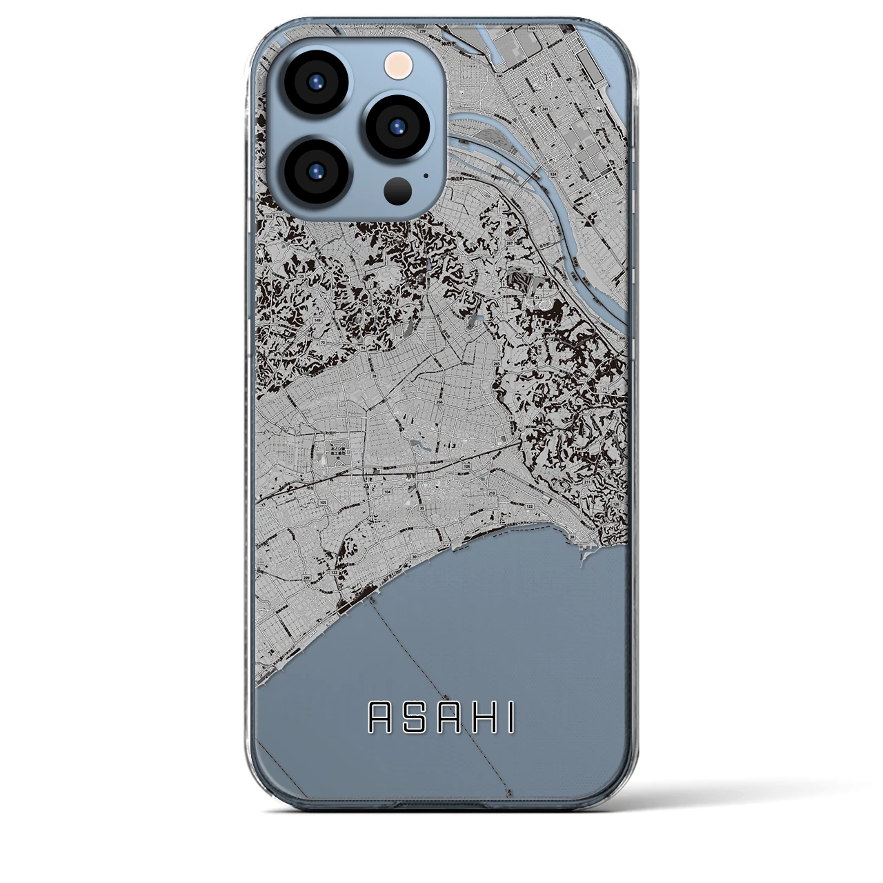 【旭(千葉県)】地図柄iPhoneケース(クリアタイプ)