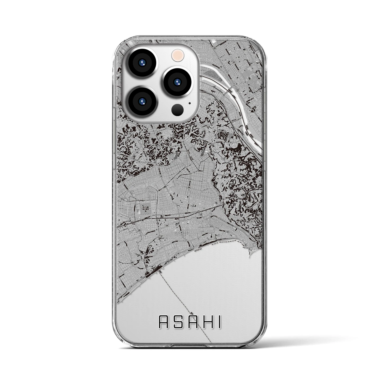 【旭(千葉県)】地図柄iPhoneケース(クリアタイプ)