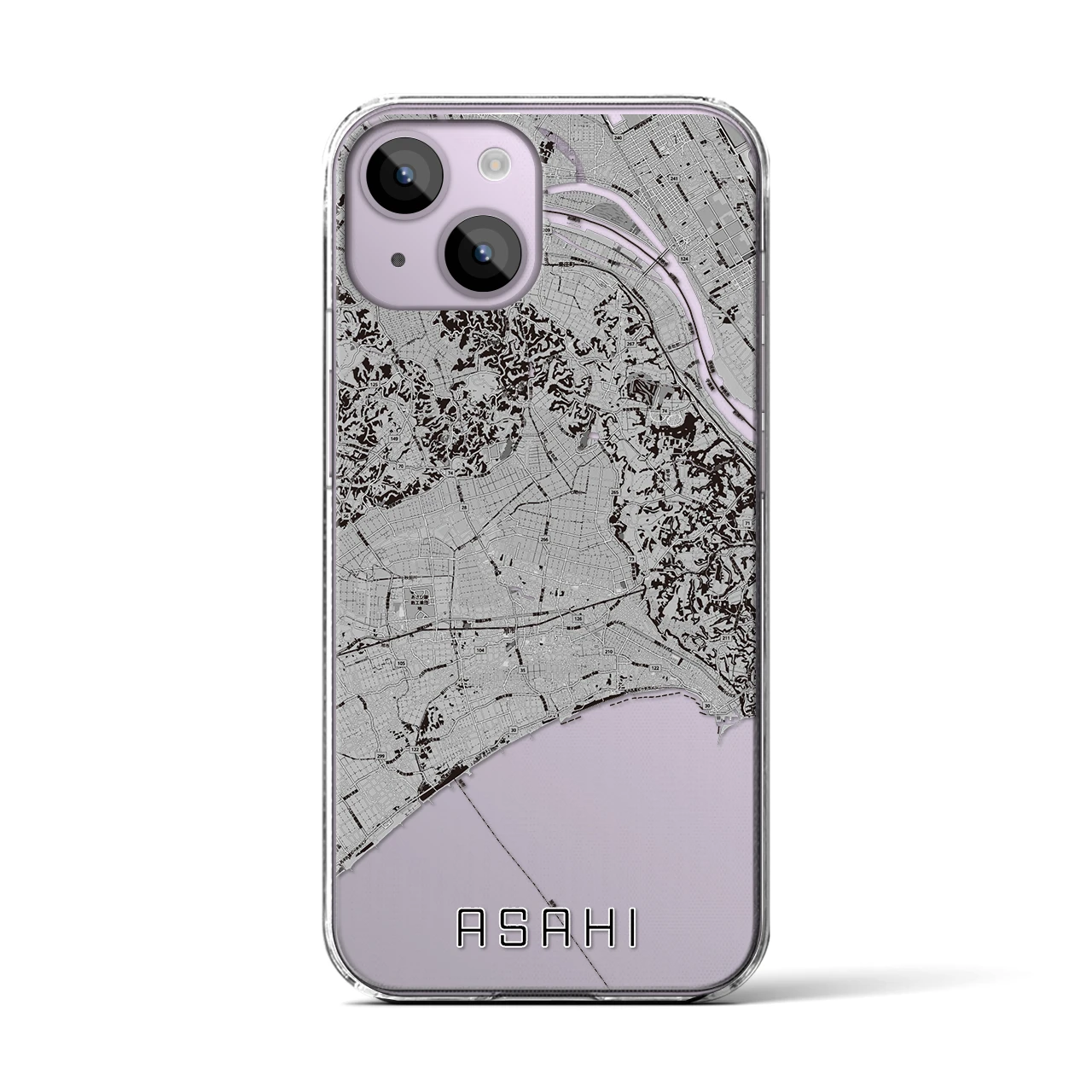 【旭(千葉県)】地図柄iPhoneケース(クリアタイプ)