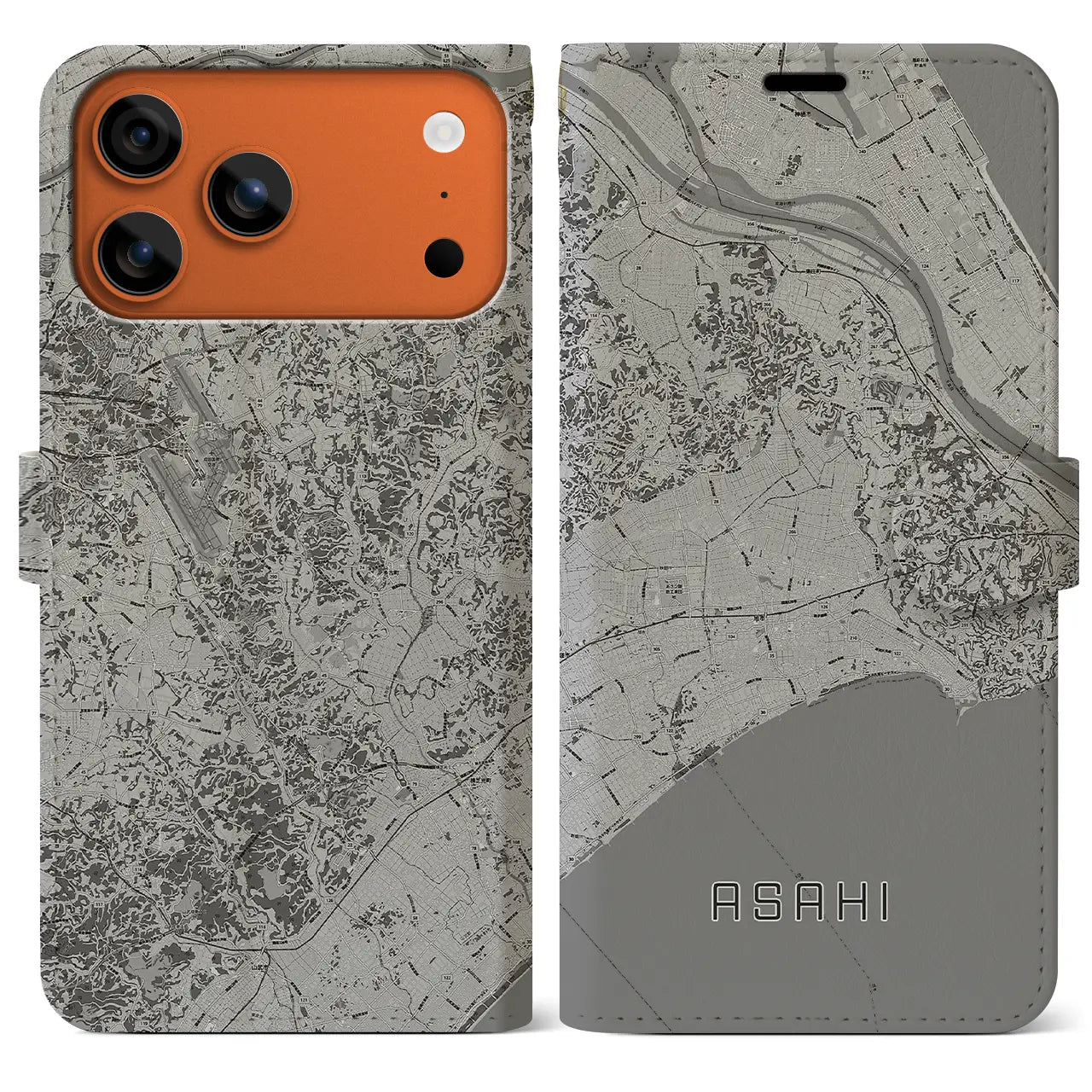 【旭(千葉県)】地図柄iPhoneケース(手帳タイプ)