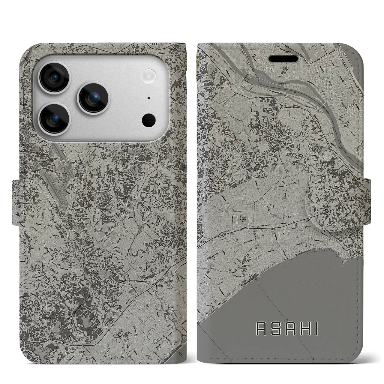 【旭(千葉県)】地図柄iPhoneケース(手帳タイプ)