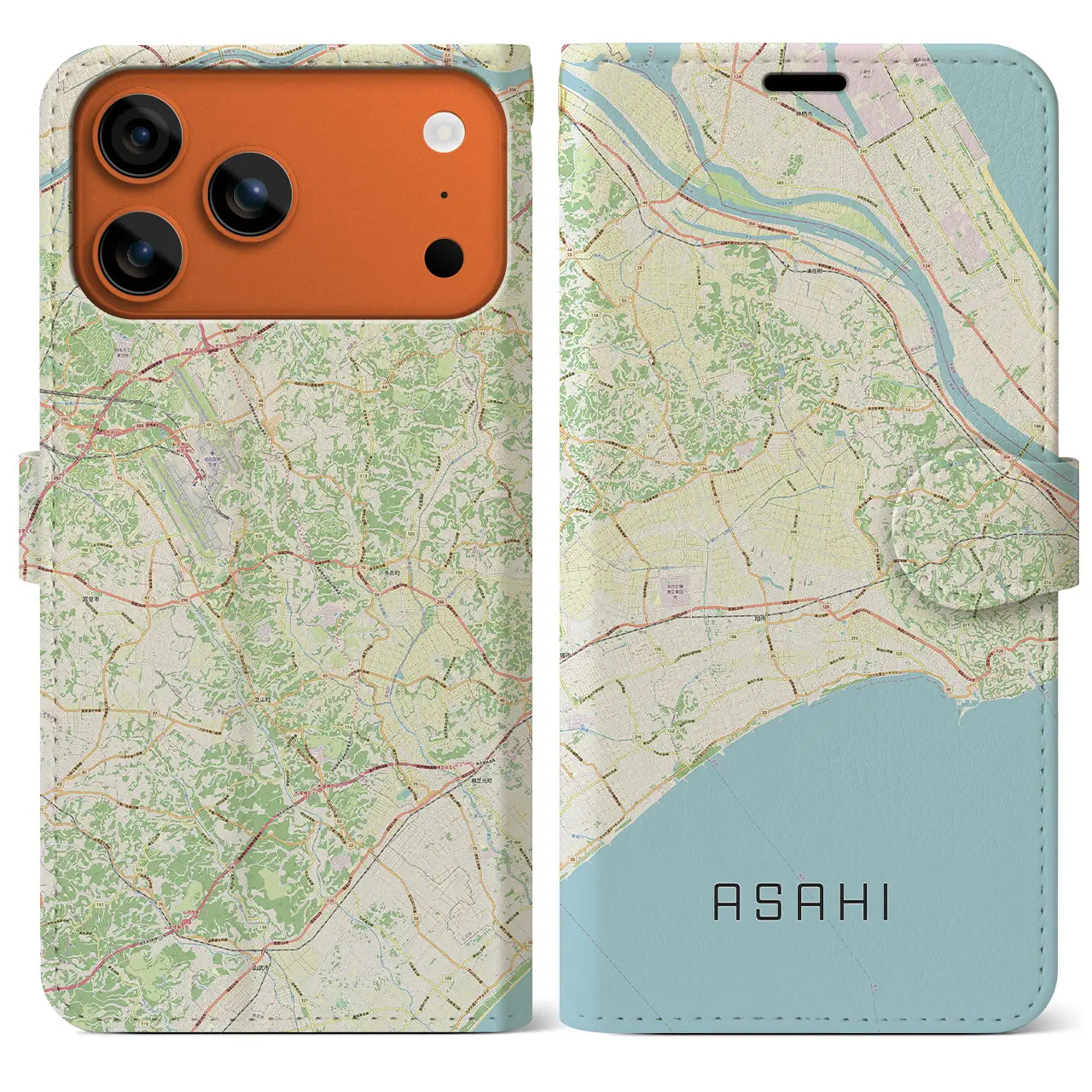 【旭(千葉県)】地図柄iPhoneケース(手帳タイプ)