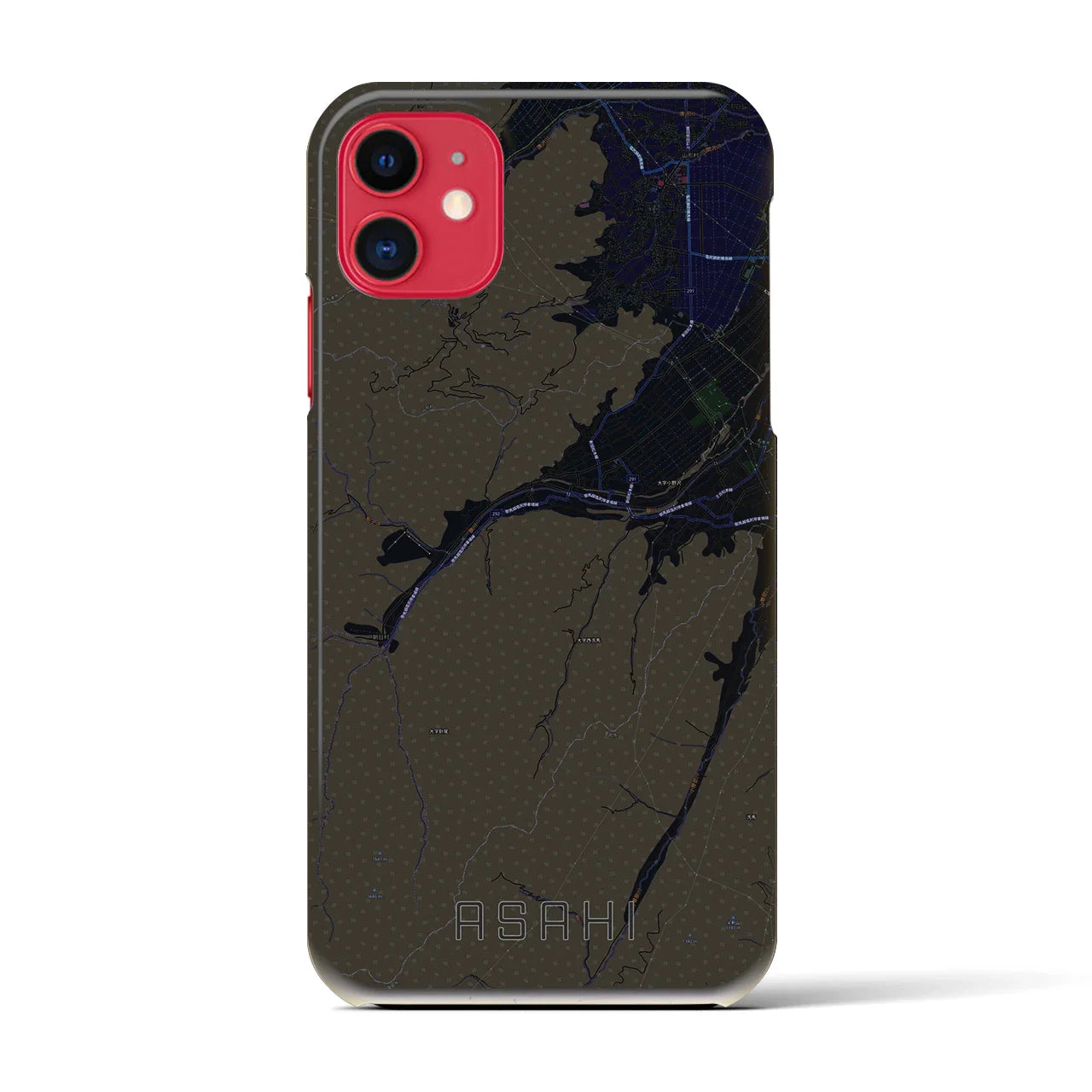 【朝日(長野県)】地図柄iPhoneケース(バックカバータイプ)