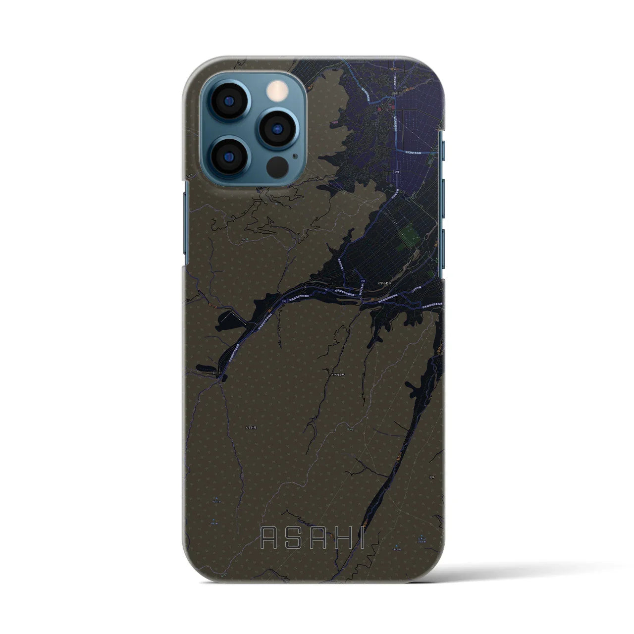 【朝日(長野県)】地図柄iPhoneケース(バックカバータイプ)