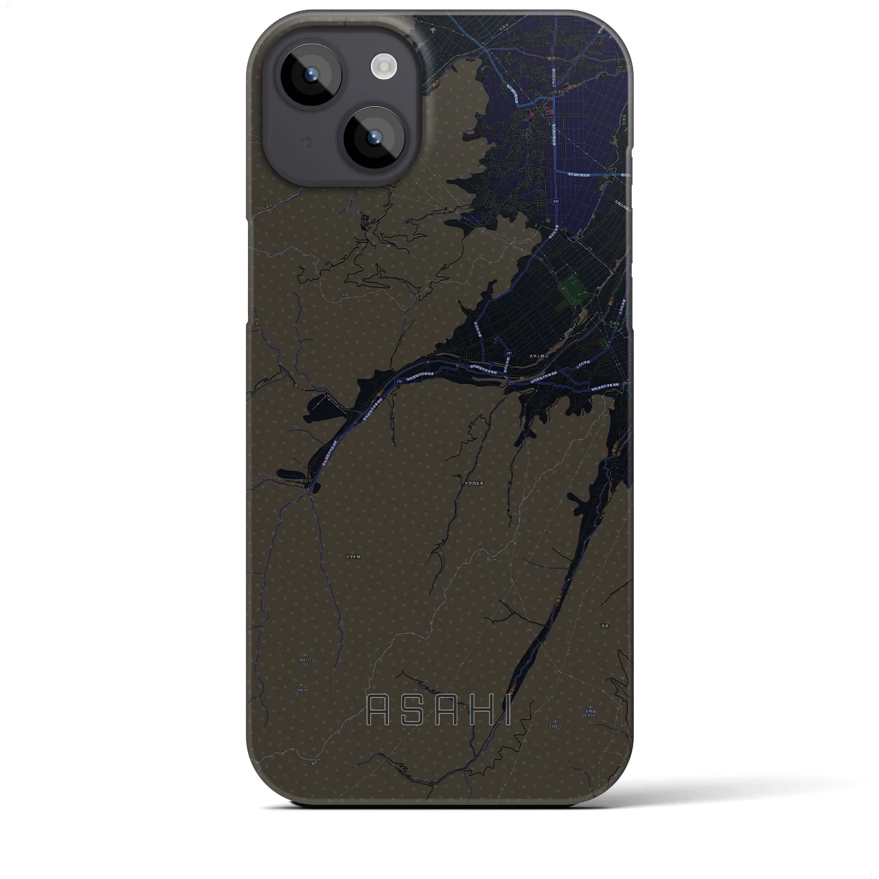 【朝日(長野県)】地図柄iPhoneケース(バックカバータイプ)