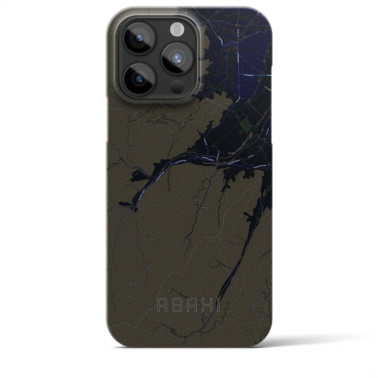 【朝日(長野県)】地図柄iPhoneケース(バックカバータイプ)