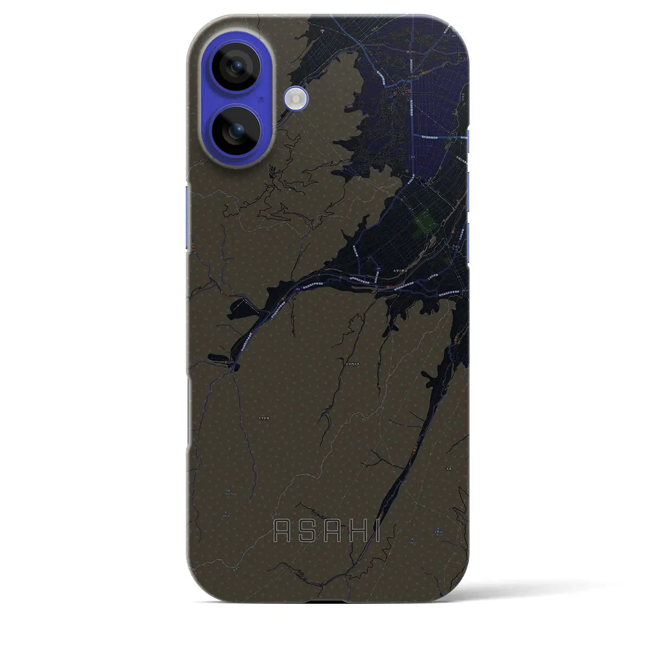 【朝日(長野県)】地図柄iPhoneケース(バックカバータイプ)