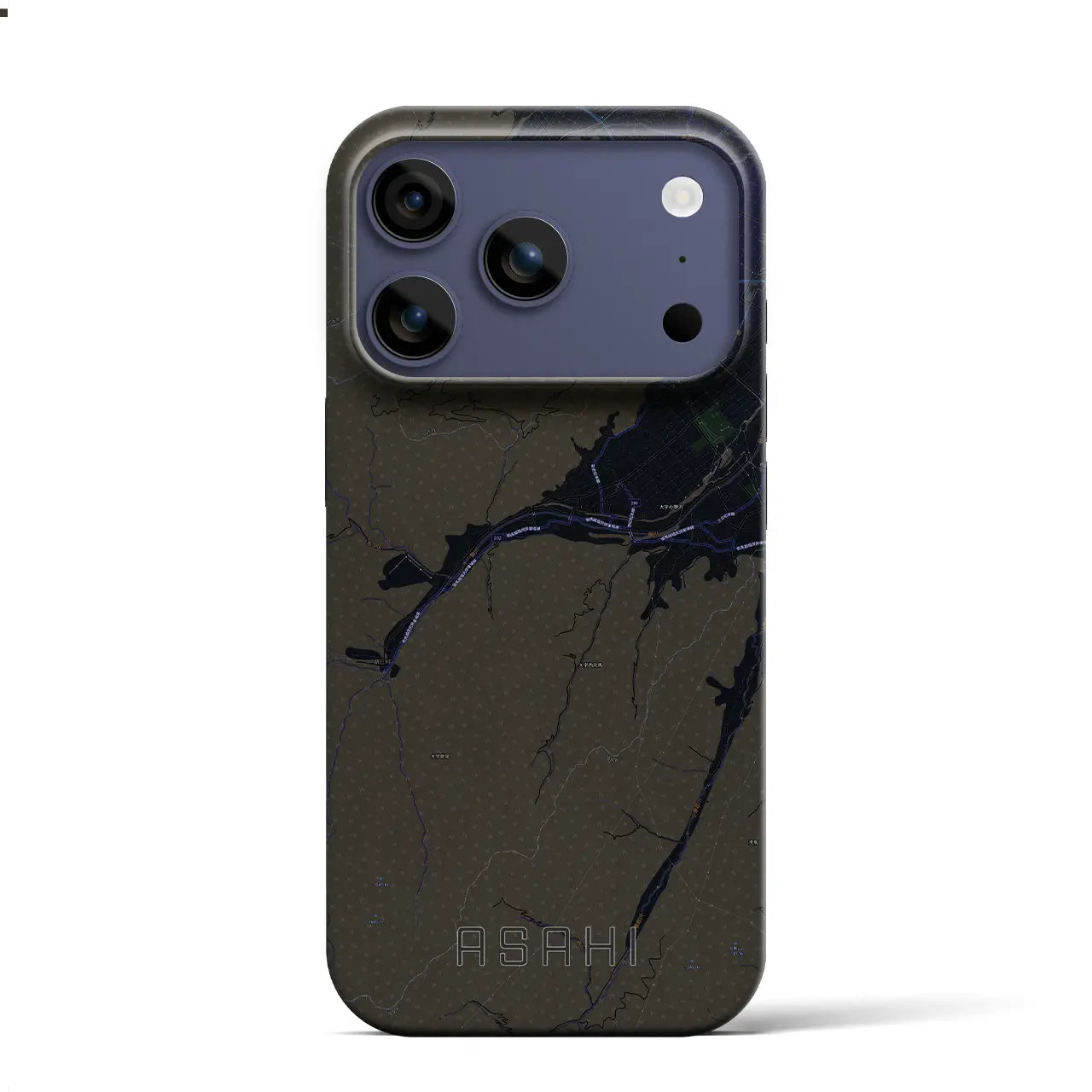 【朝日(長野県)】地図柄iPhoneケース(バックカバータイプ)