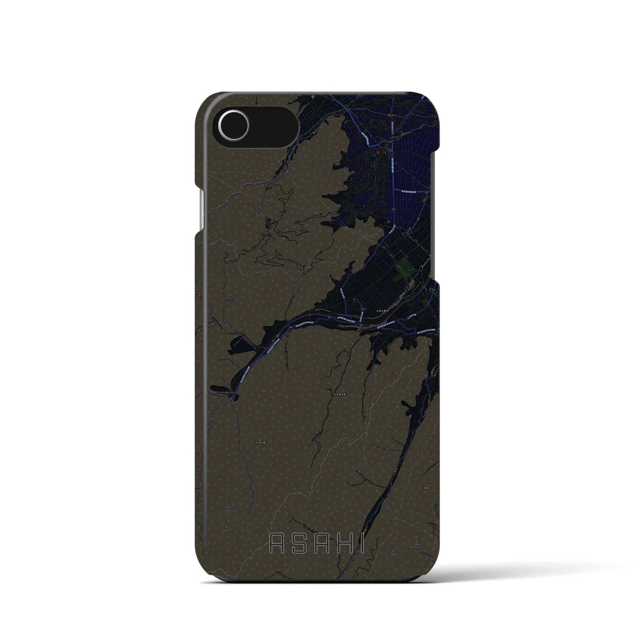 【朝日(長野県)】地図柄iPhoneケース(バックカバータイプ)