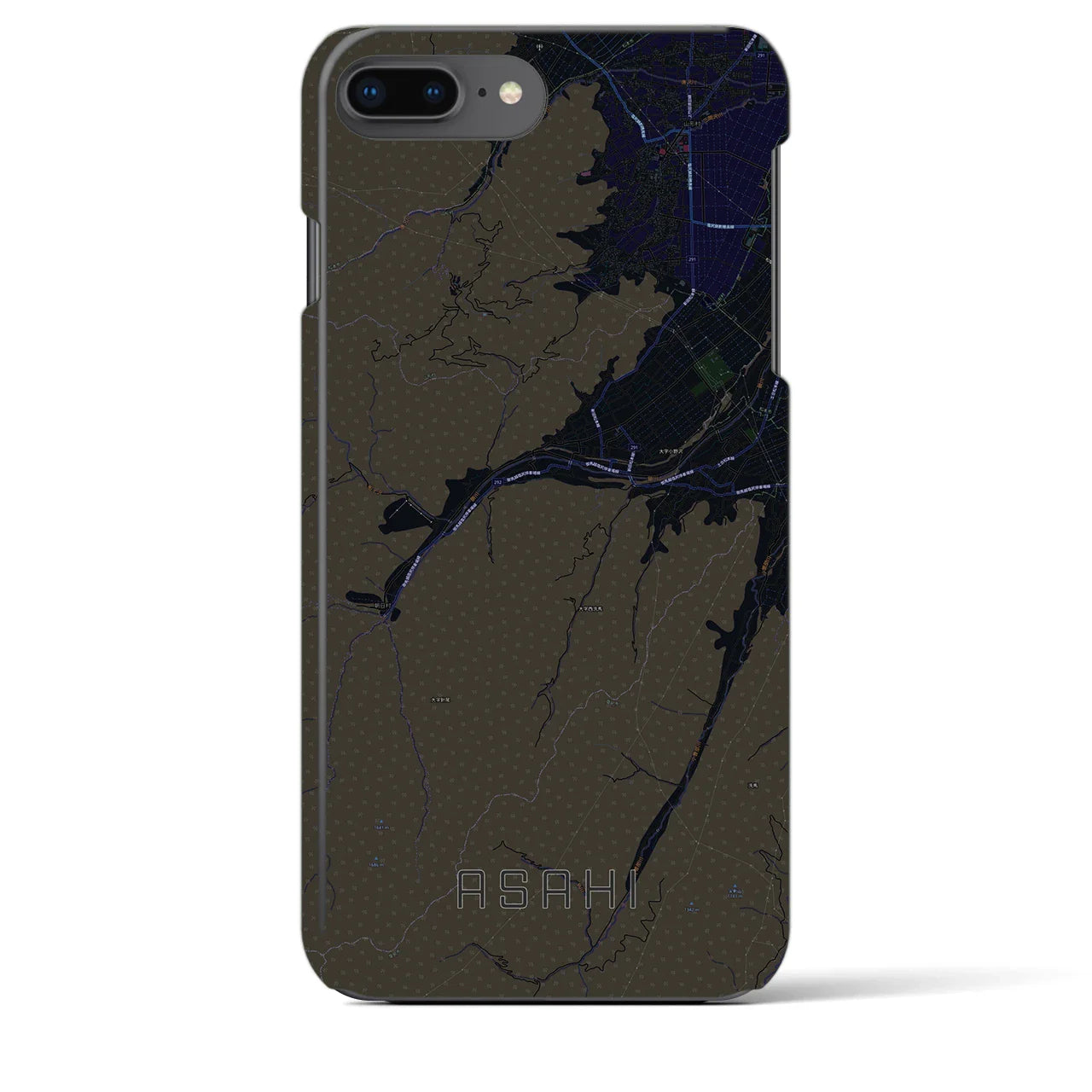 【朝日(長野県)】地図柄iPhoneケース(バックカバータイプ)