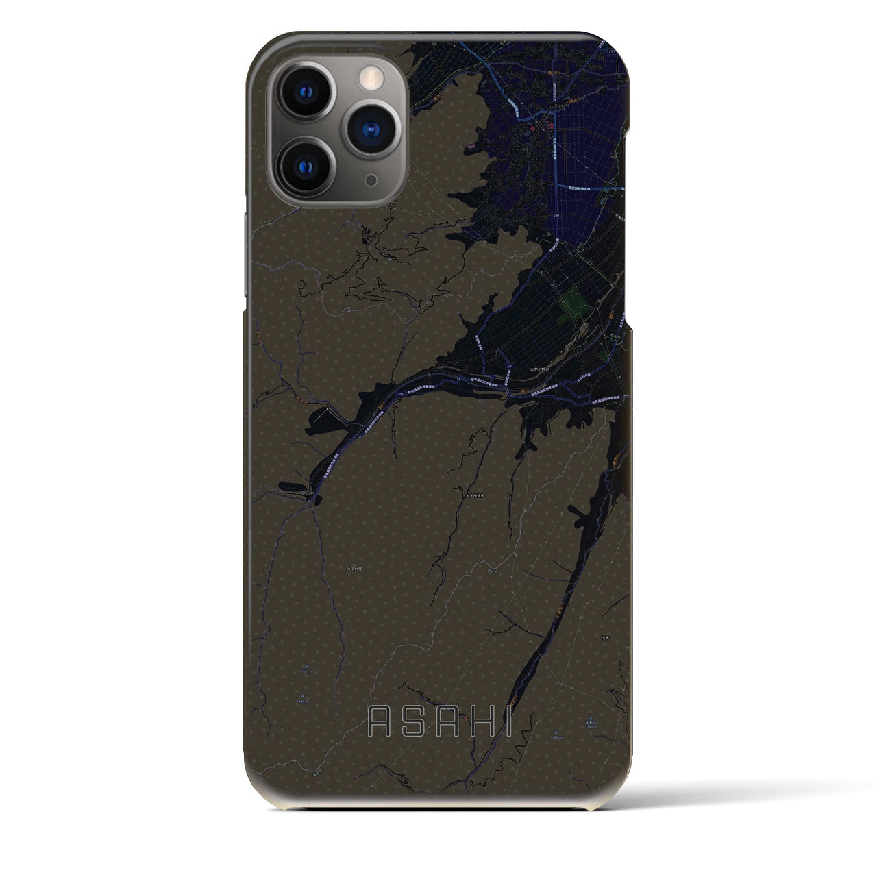 【朝日(長野県)】地図柄iPhoneケース(バックカバータイプ)