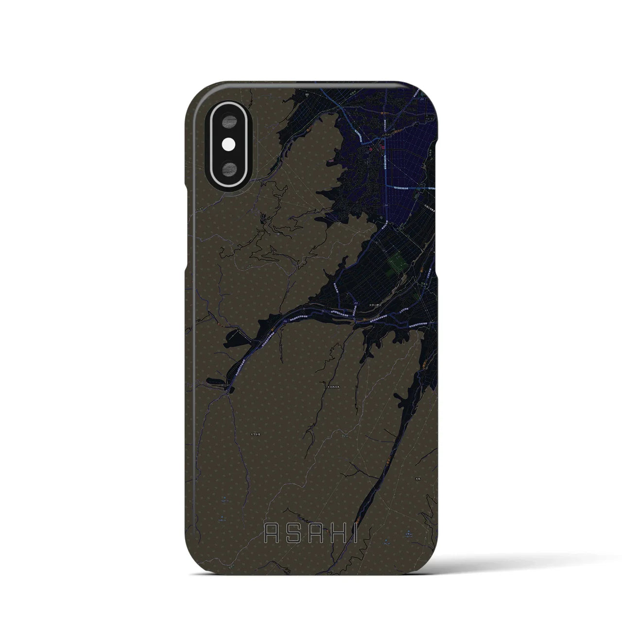 【朝日(長野県)】地図柄iPhoneケース(バックカバータイプ)