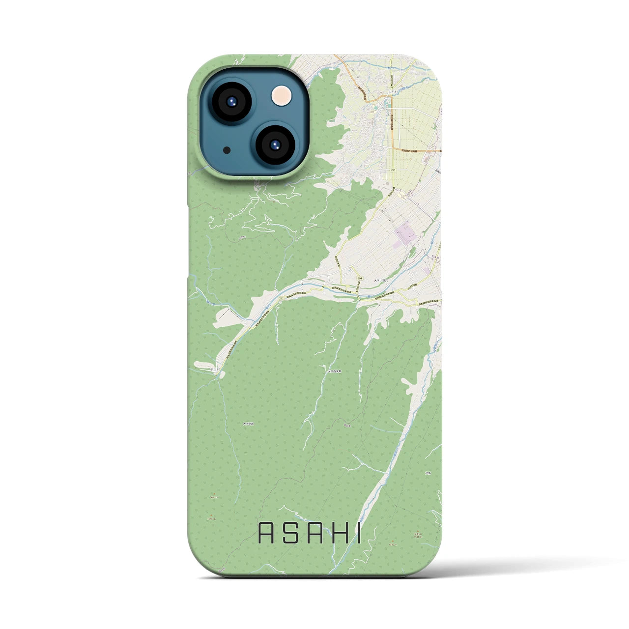 【朝日(長野県)】地図柄iPhoneケース(バックカバータイプ)