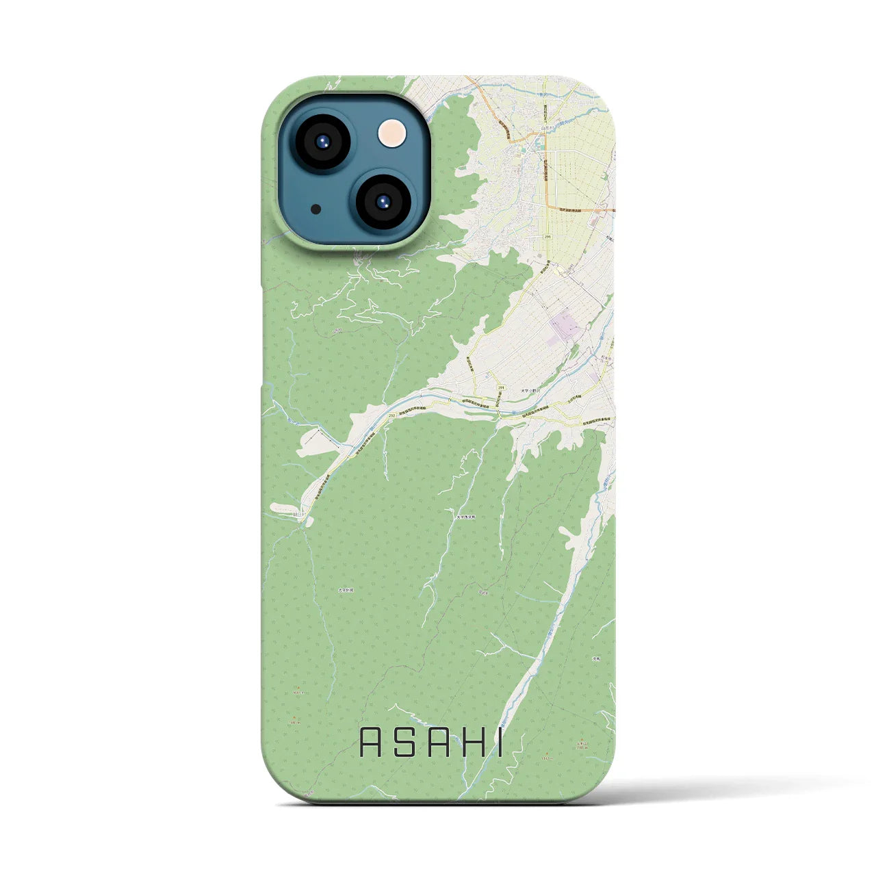 【朝日(長野県)】地図柄iPhoneケース(バックカバータイプ)