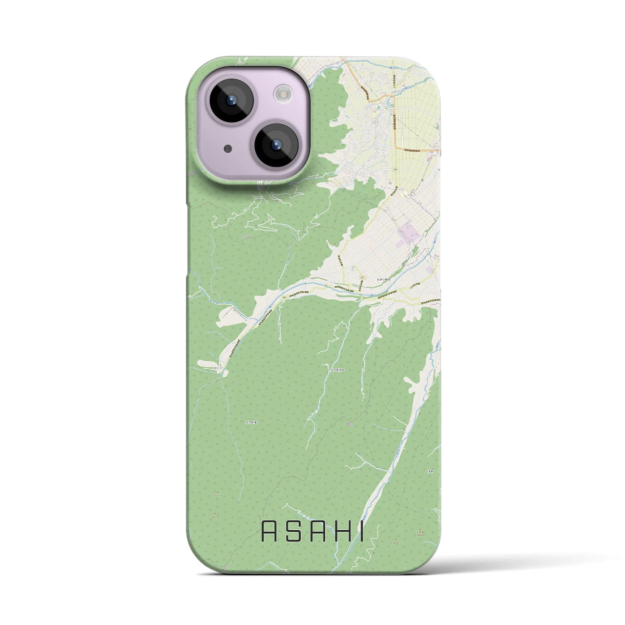 【朝日(長野県)】地図柄iPhoneケース(バックカバータイプ)