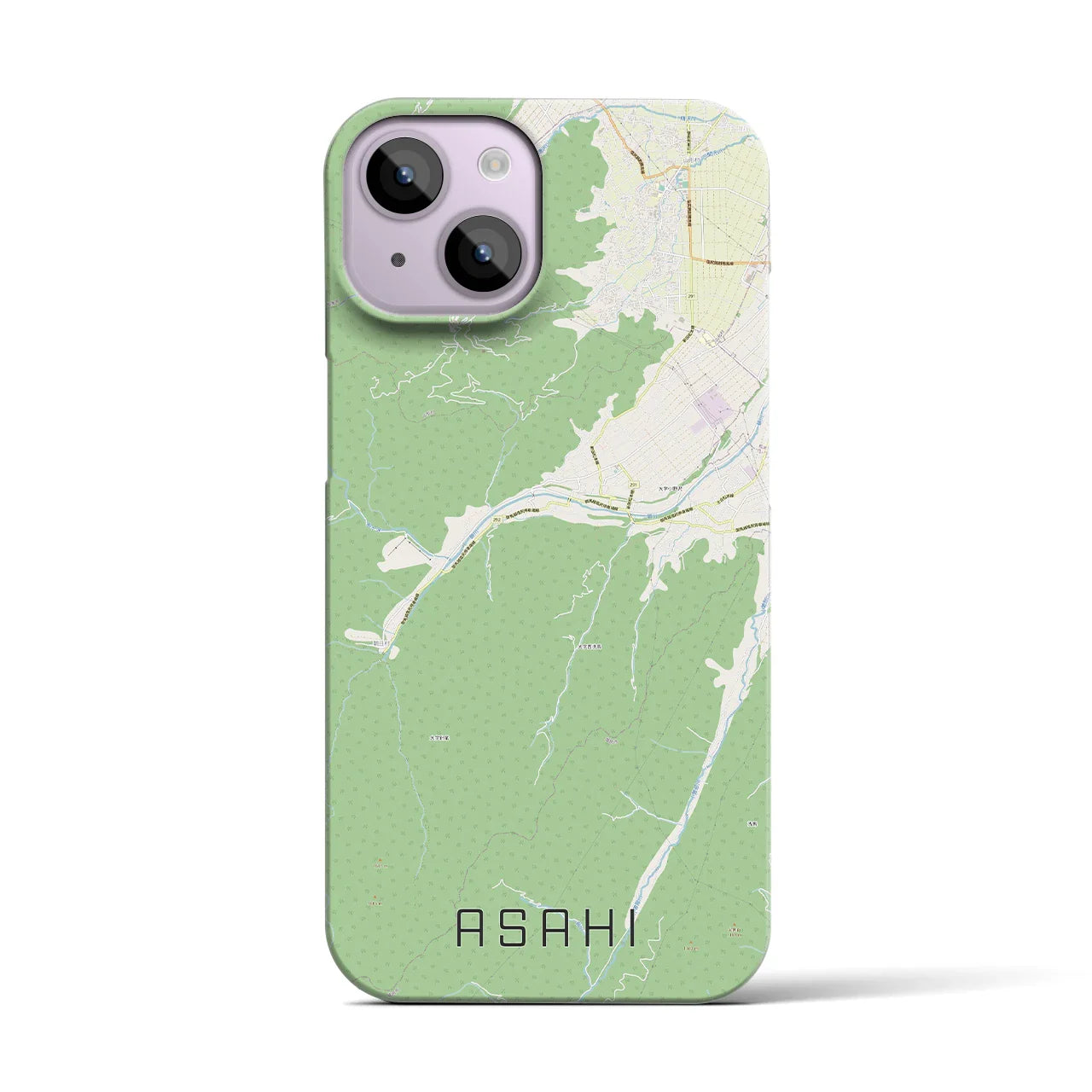 【朝日(長野県)】地図柄iPhoneケース(バックカバータイプ)