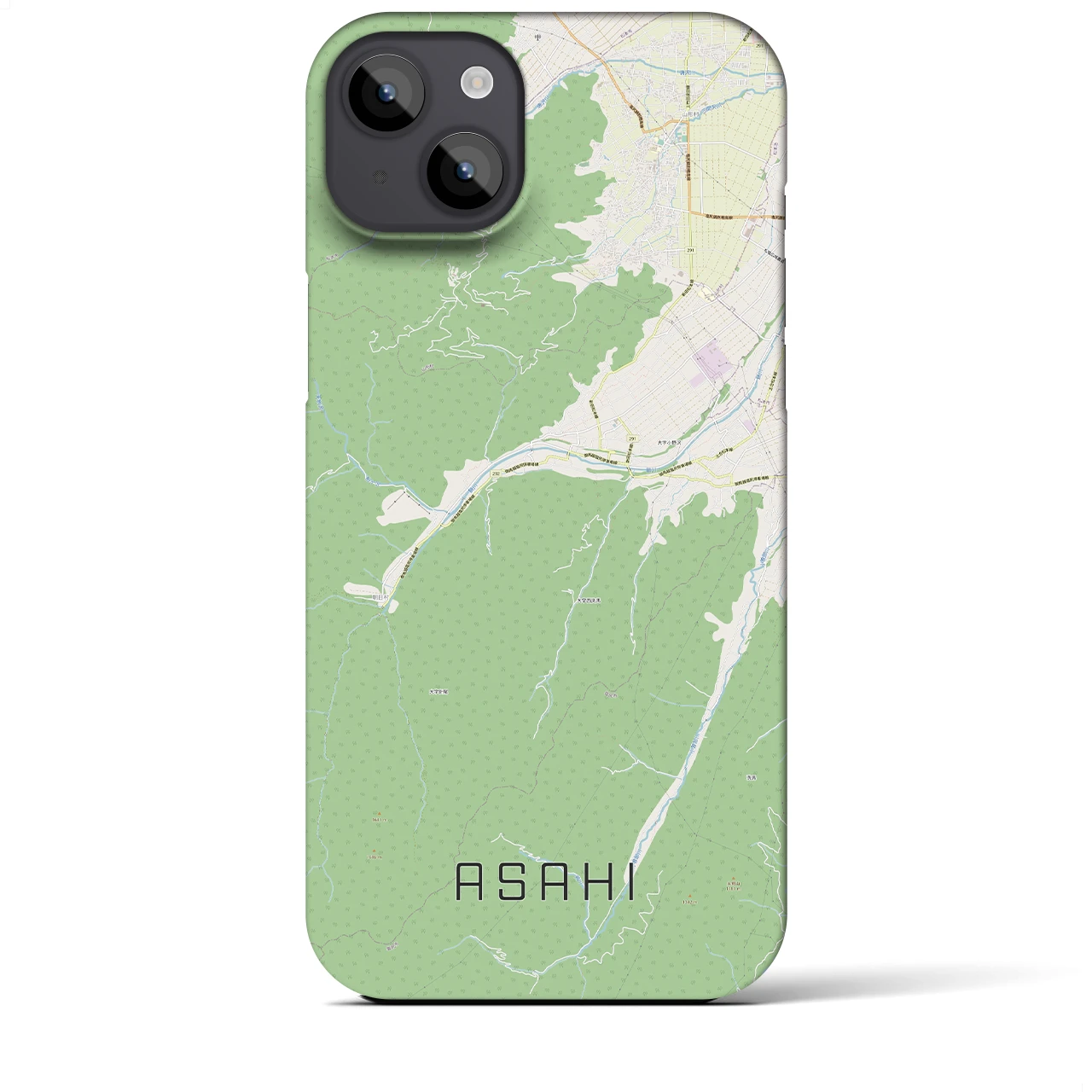 【朝日(長野県)】地図柄iPhoneケース(バックカバータイプ)