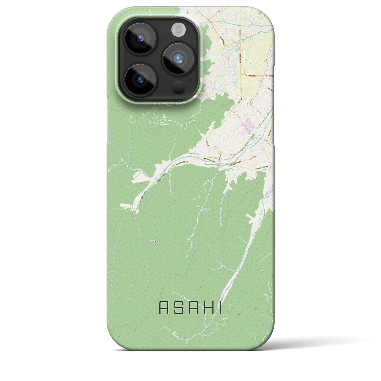 【朝日(長野県)】地図柄iPhoneケース(バックカバータイプ)