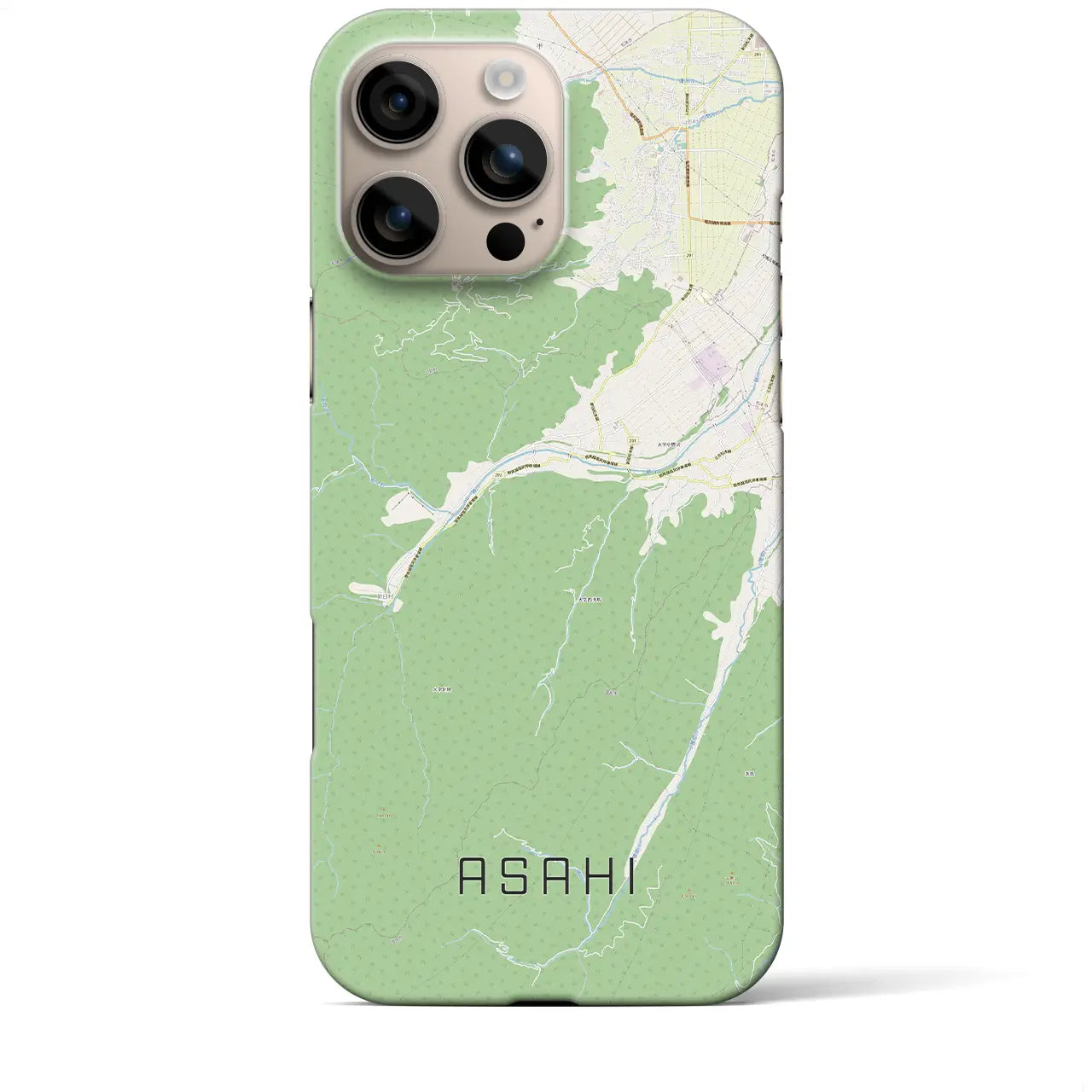 【朝日(長野県)】地図柄iPhoneケース(バックカバータイプ)