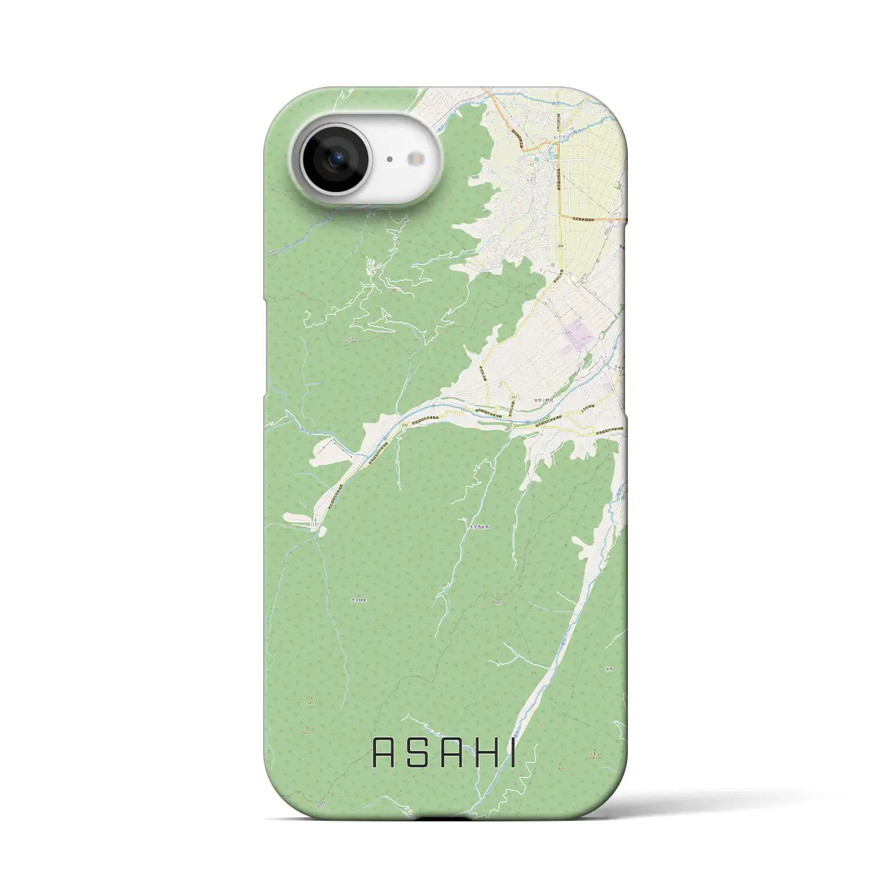 【朝日(長野県)】地図柄iPhoneケース(バックカバータイプ)