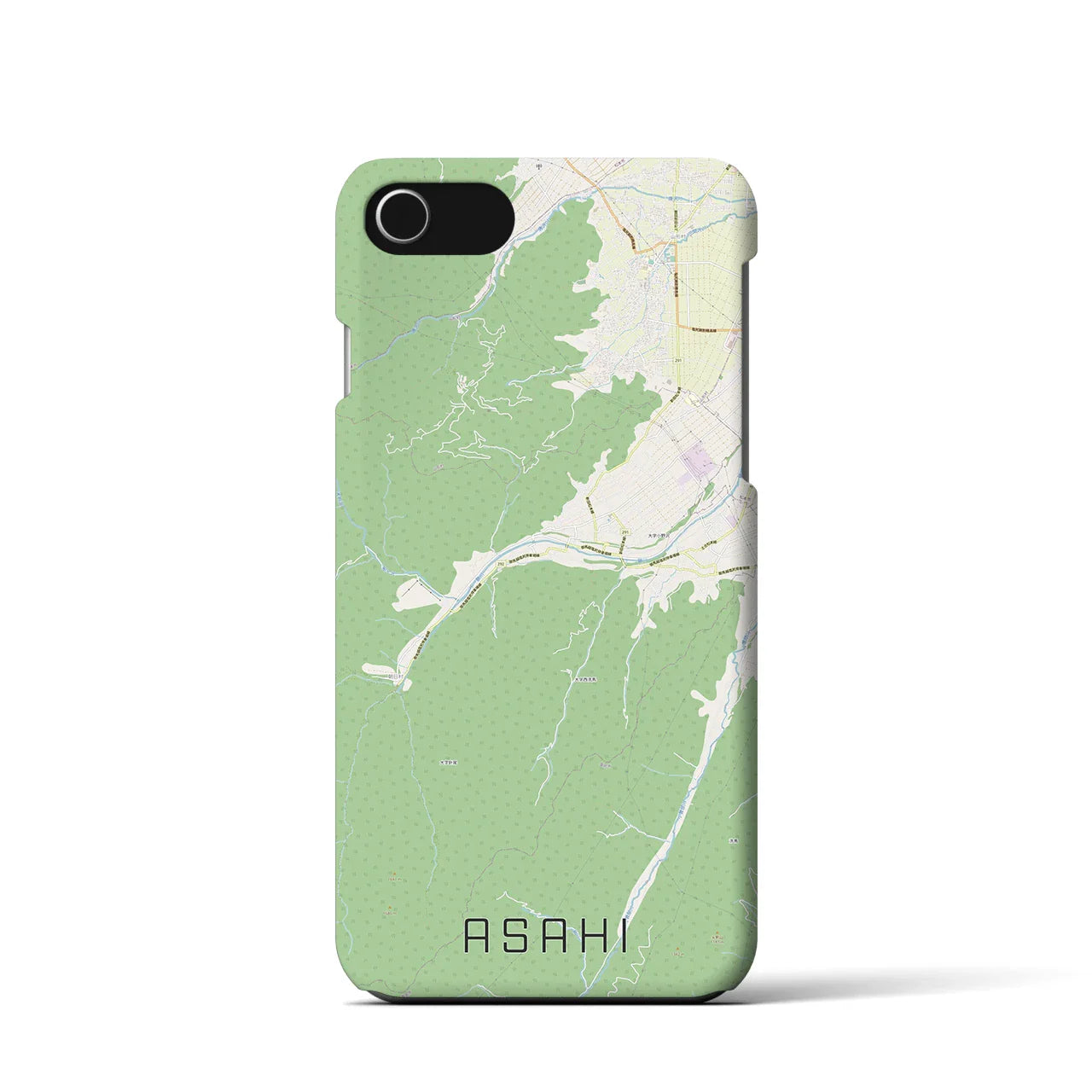 【朝日(長野県)】地図柄iPhoneケース(バックカバータイプ)