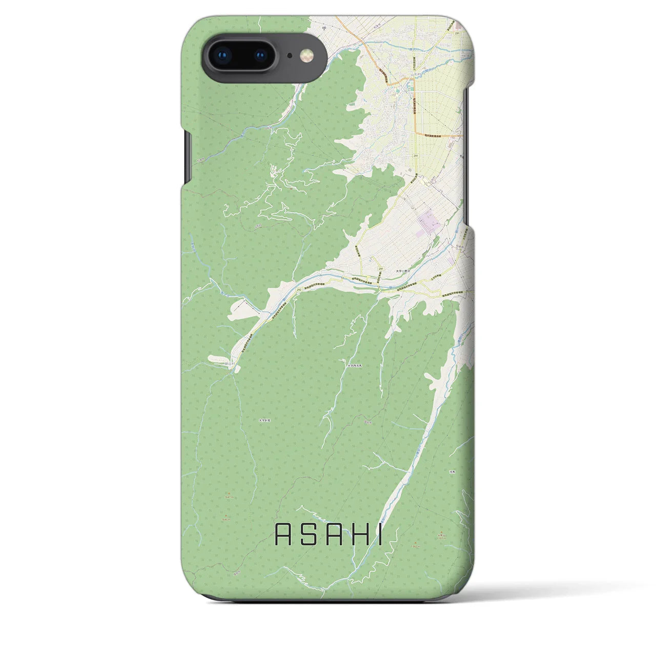 【朝日(長野県)】地図柄iPhoneケース(バックカバータイプ)