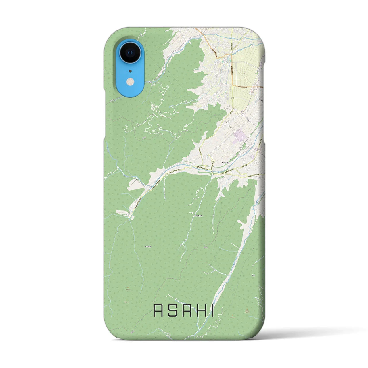 【朝日(長野県)】地図柄iPhoneケース(バックカバータイプ)