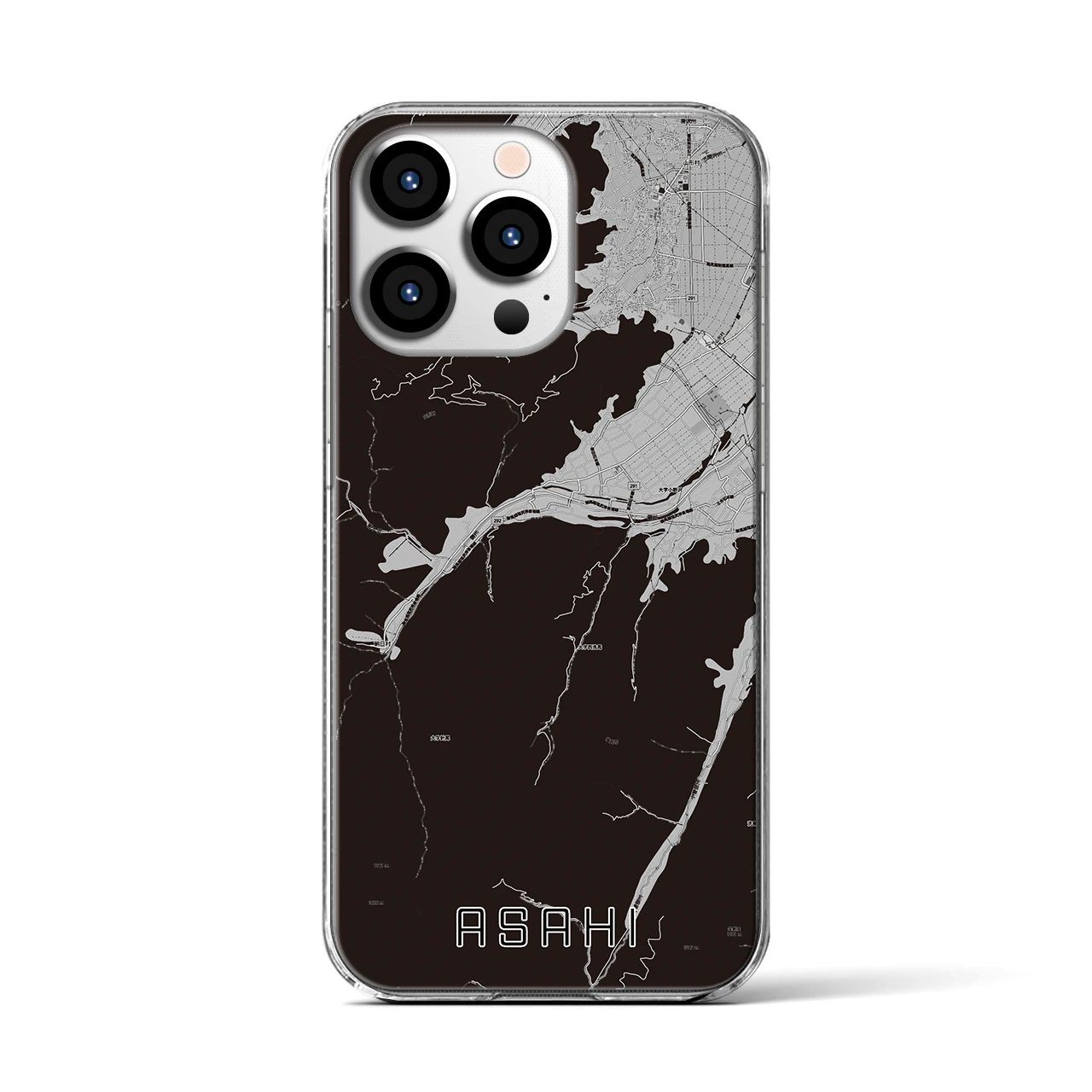 【朝日(長野県)】地図柄iPhoneケース(クリアタイプ)