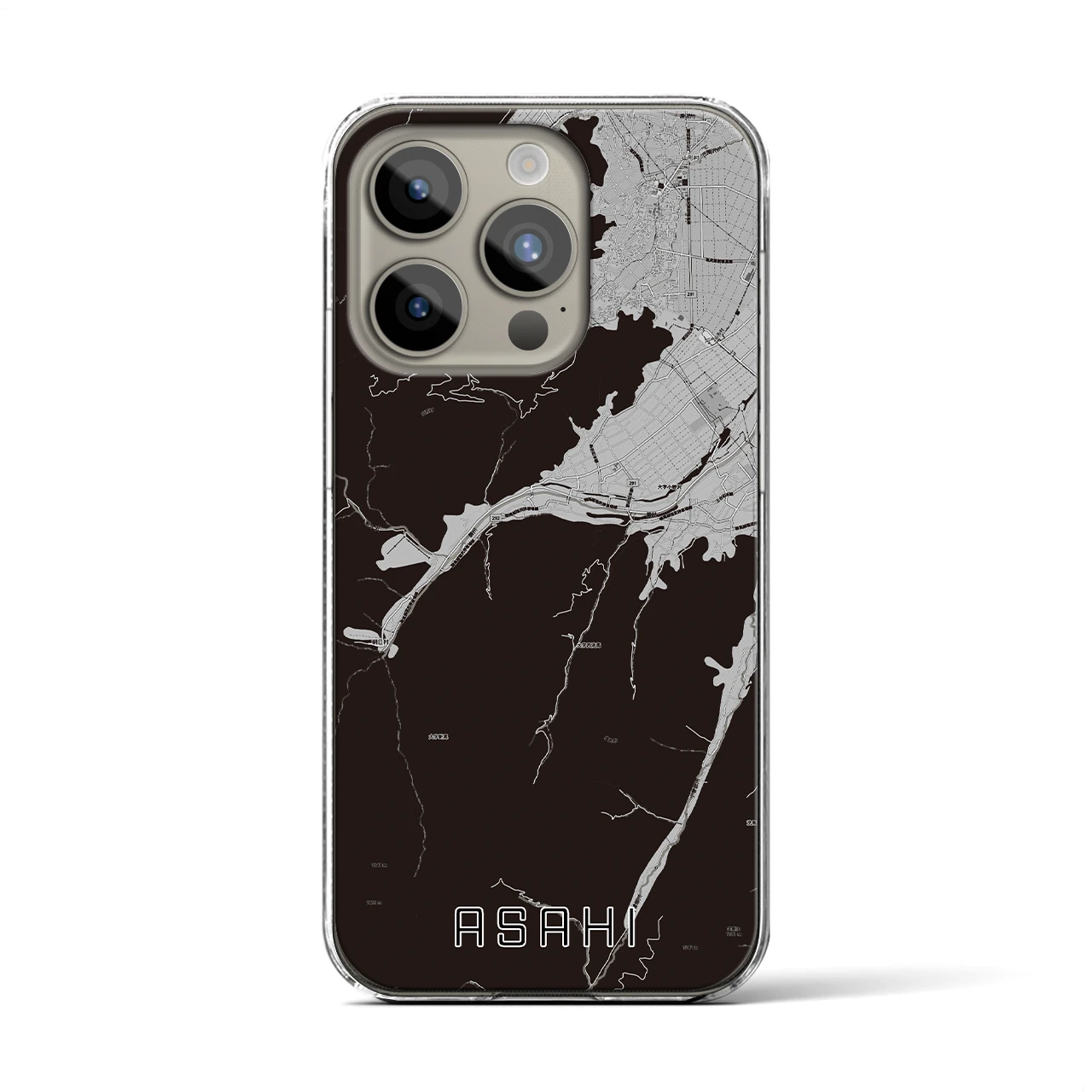 【朝日(長野県)】地図柄iPhoneケース(クリアタイプ)