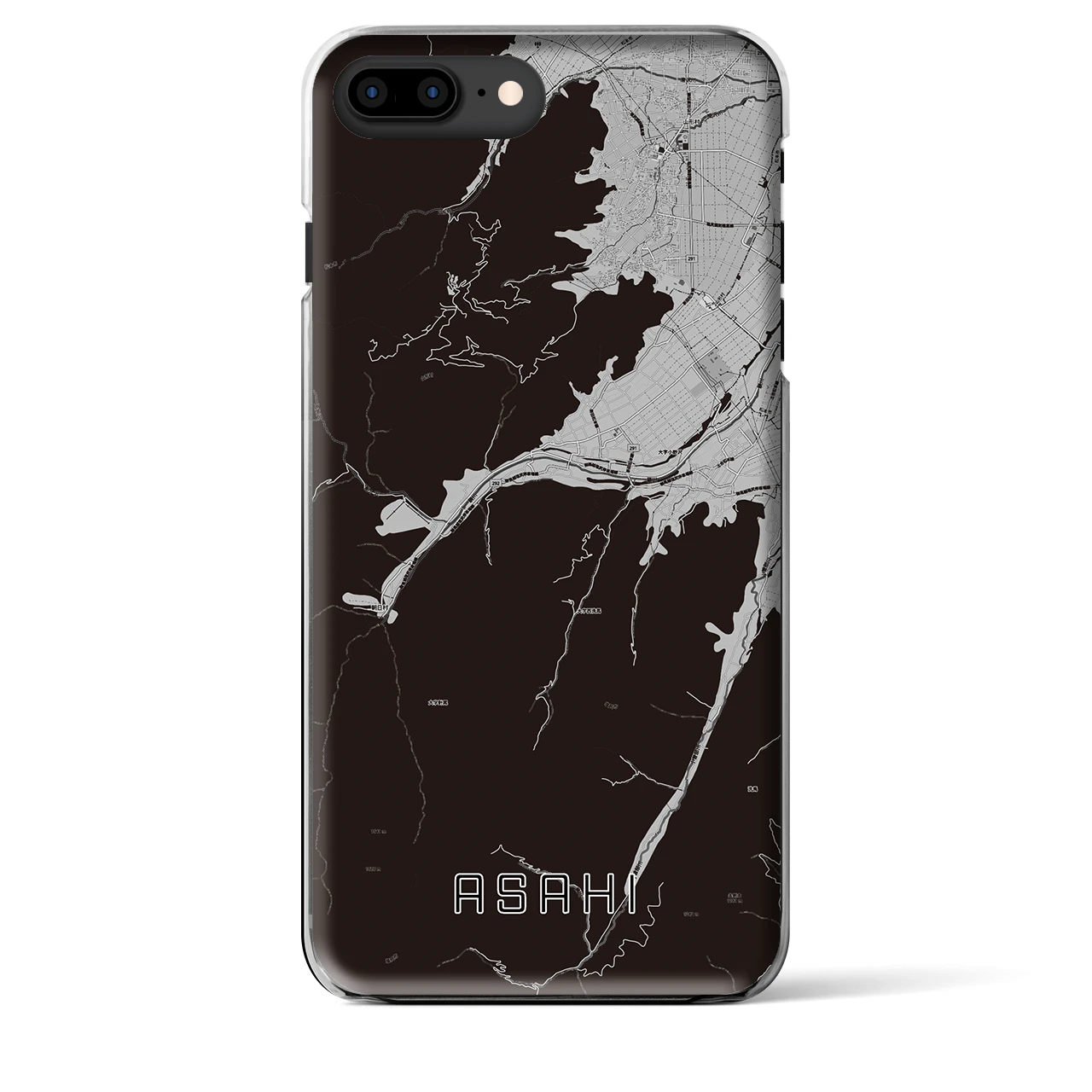 【朝日(長野県)】地図柄iPhoneケース(クリアタイプ)