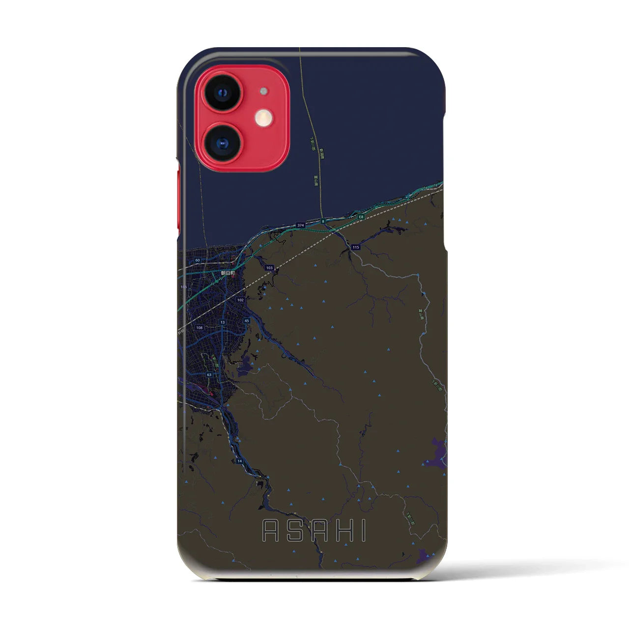 【朝日(富山県)】地図柄iPhoneケース(バックカバータイプ)