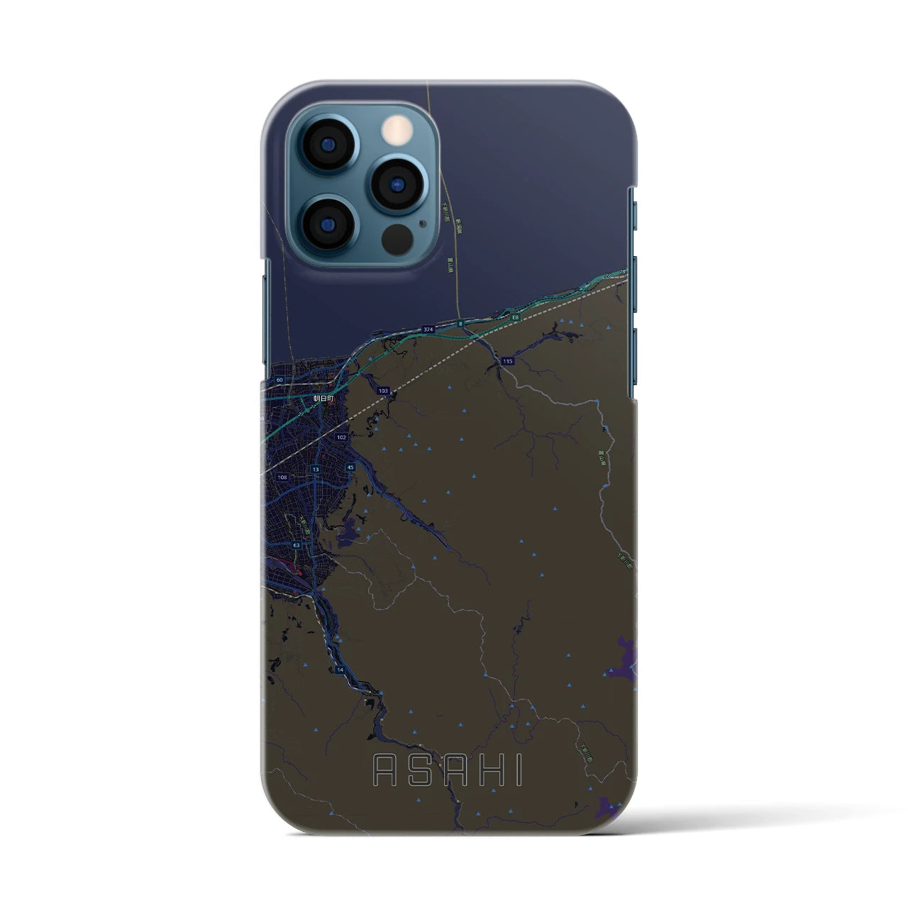 【朝日(富山県)】地図柄iPhoneケース(バックカバータイプ)