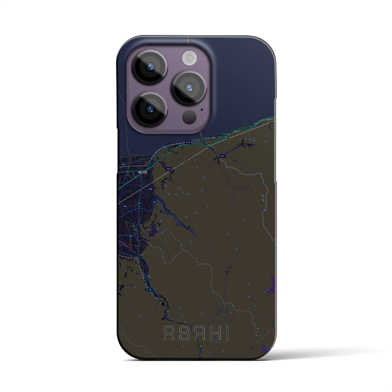 【朝日(富山県)】地図柄iPhoneケース(バックカバータイプ)