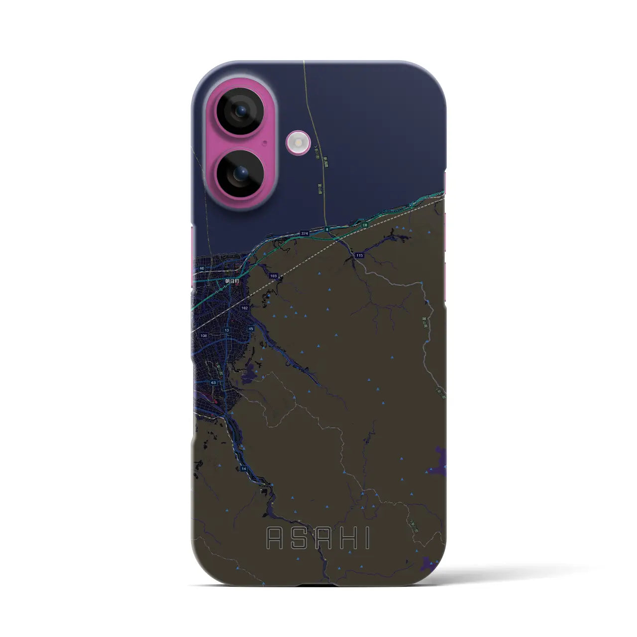 【朝日(富山県)】地図柄iPhoneケース(バックカバータイプ)