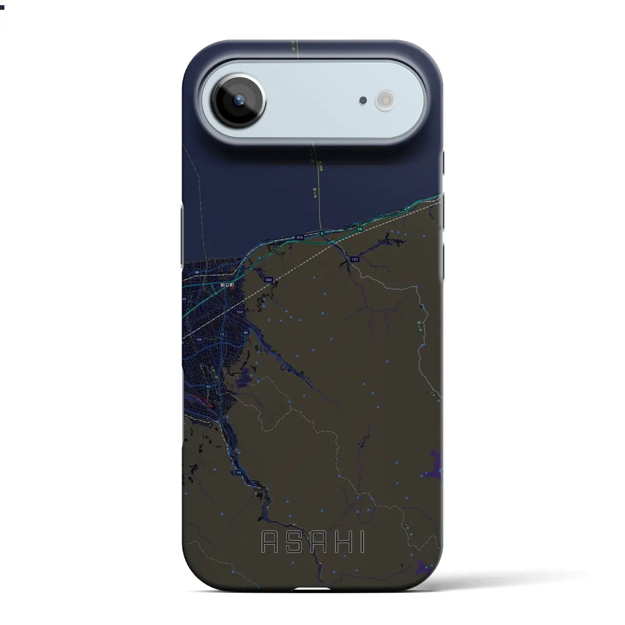 【朝日(富山県)】地図柄iPhoneケース(バックカバータイプ)