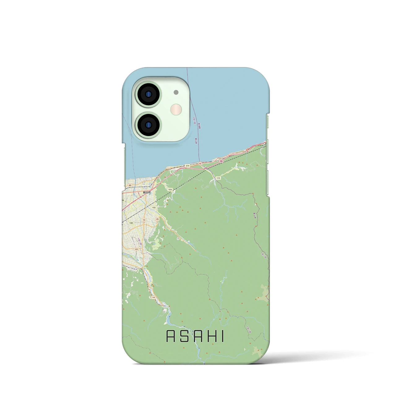 【朝日(富山県)】地図柄iPhoneケース(バックカバータイプ)