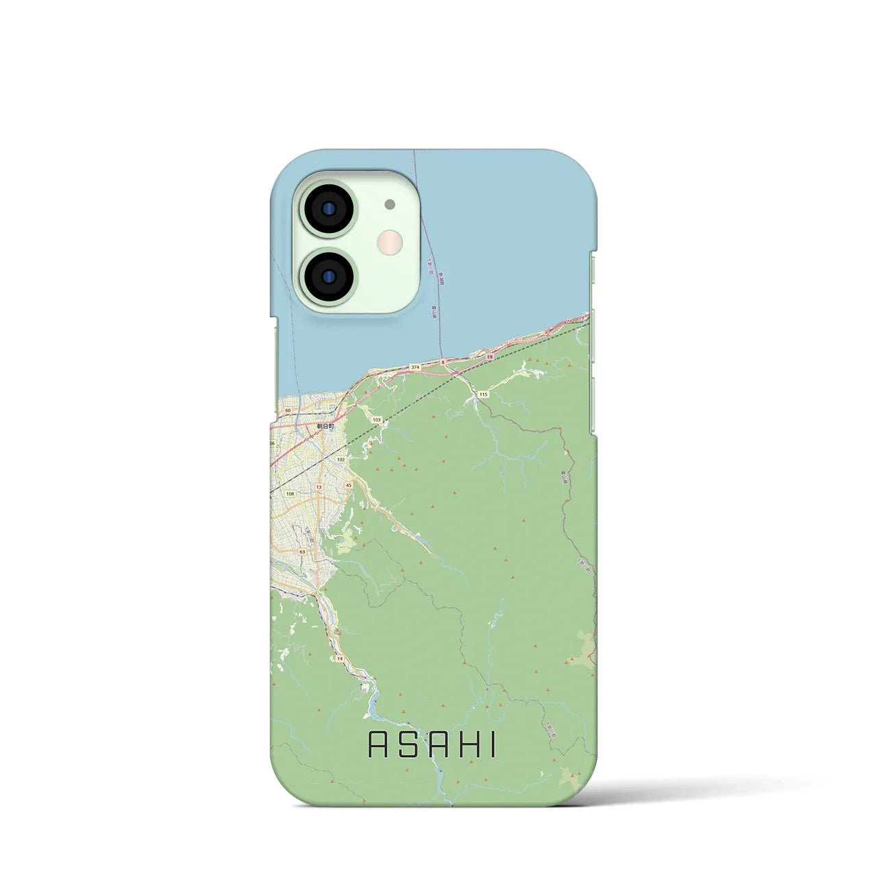 【朝日(富山県)】地図柄iPhoneケース(バックカバータイプ)