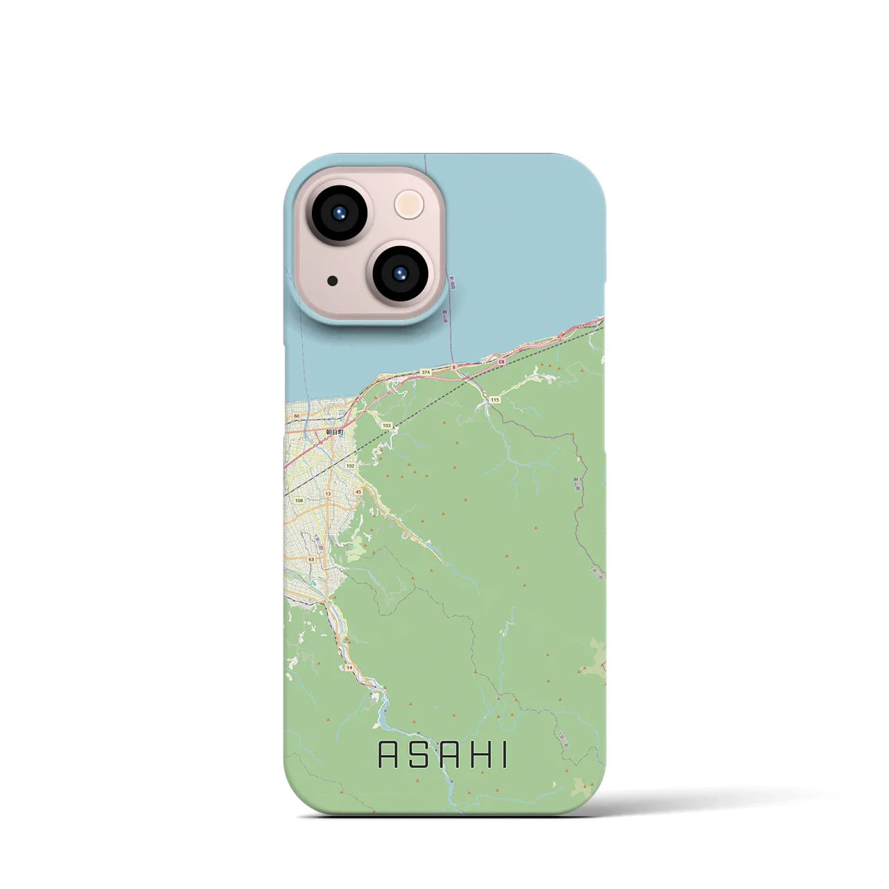 【朝日(富山県)】地図柄iPhoneケース(バックカバータイプ)