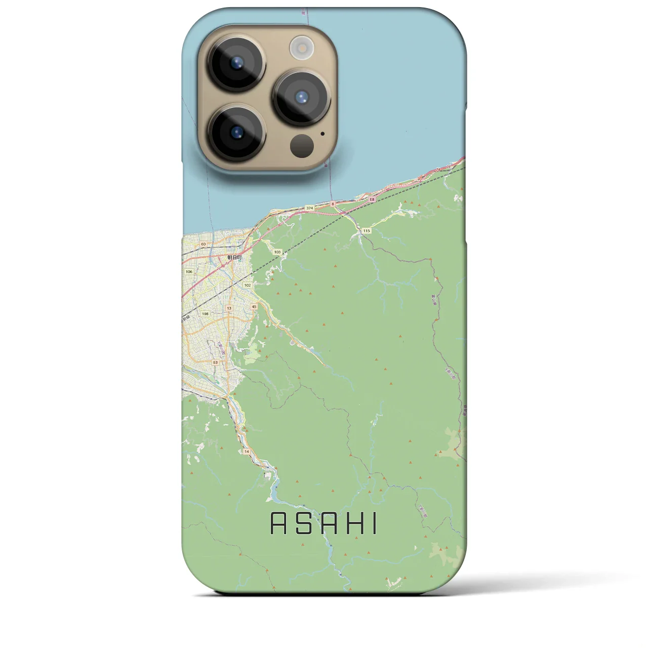 【朝日(富山県)】地図柄iPhoneケース(バックカバータイプ)