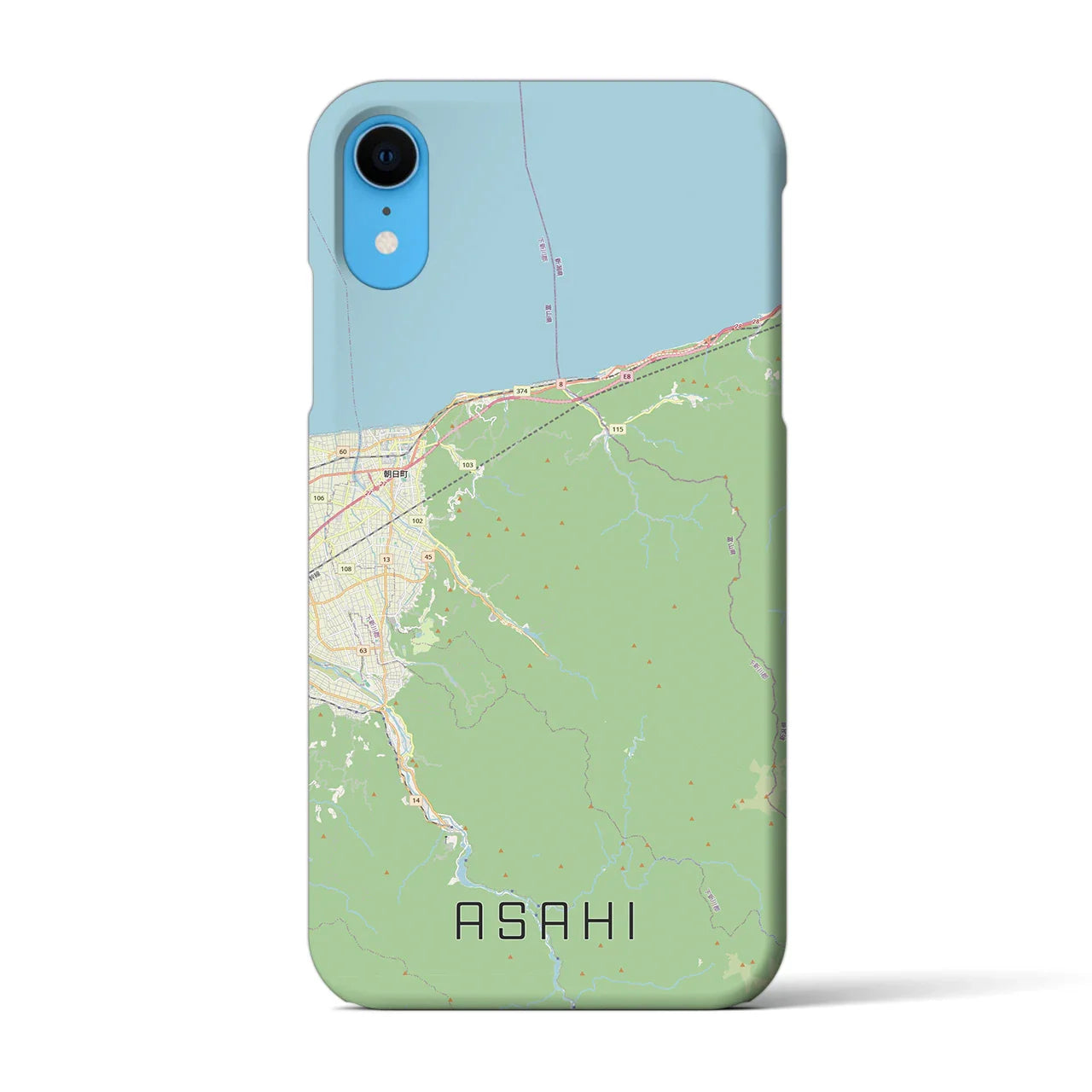 【朝日(富山県)】地図柄iPhoneケース(バックカバータイプ)