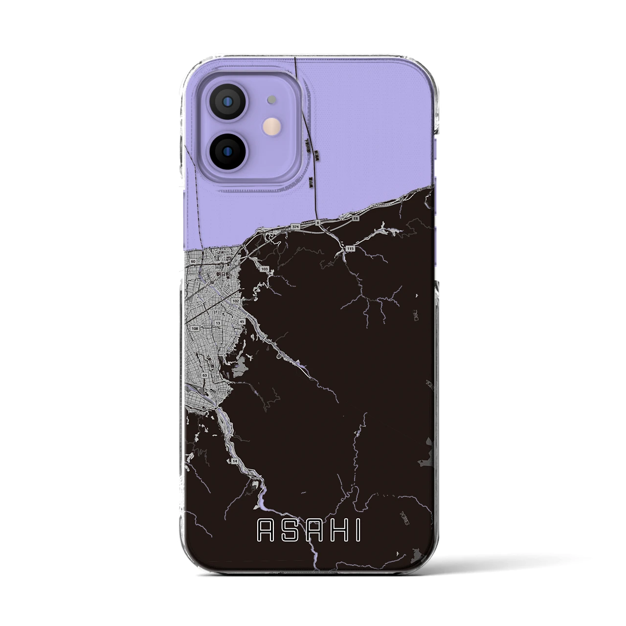 【朝日(富山県)】地図柄iPhoneケース(クリアタイプ)